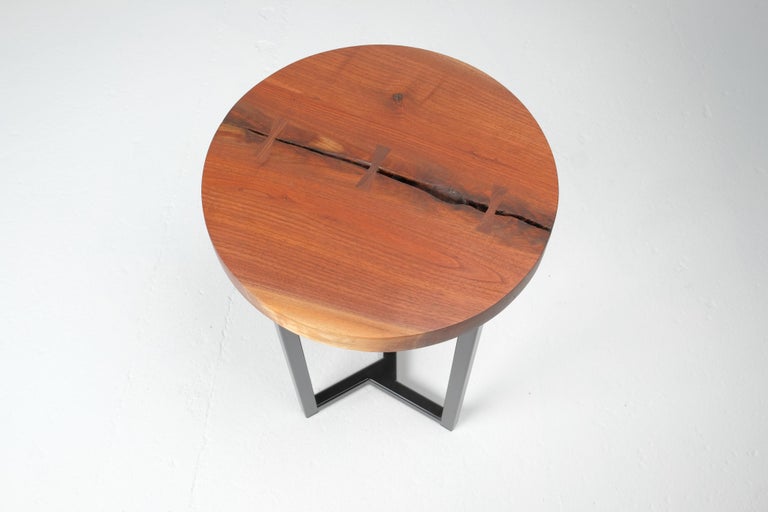 Round Live Edge Side Table in Walnut by Forest Dweller For Sale at 1stDibs