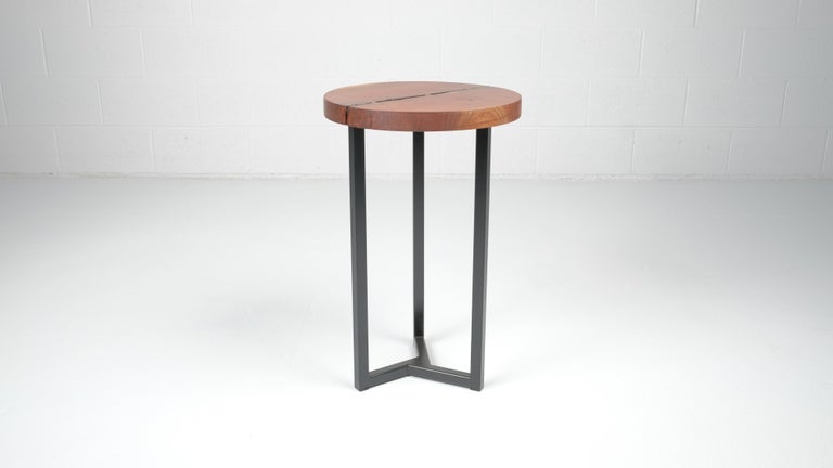 Round Live Edge Side Table in Walnut by Forest Dweller For Sale at 1stDibs