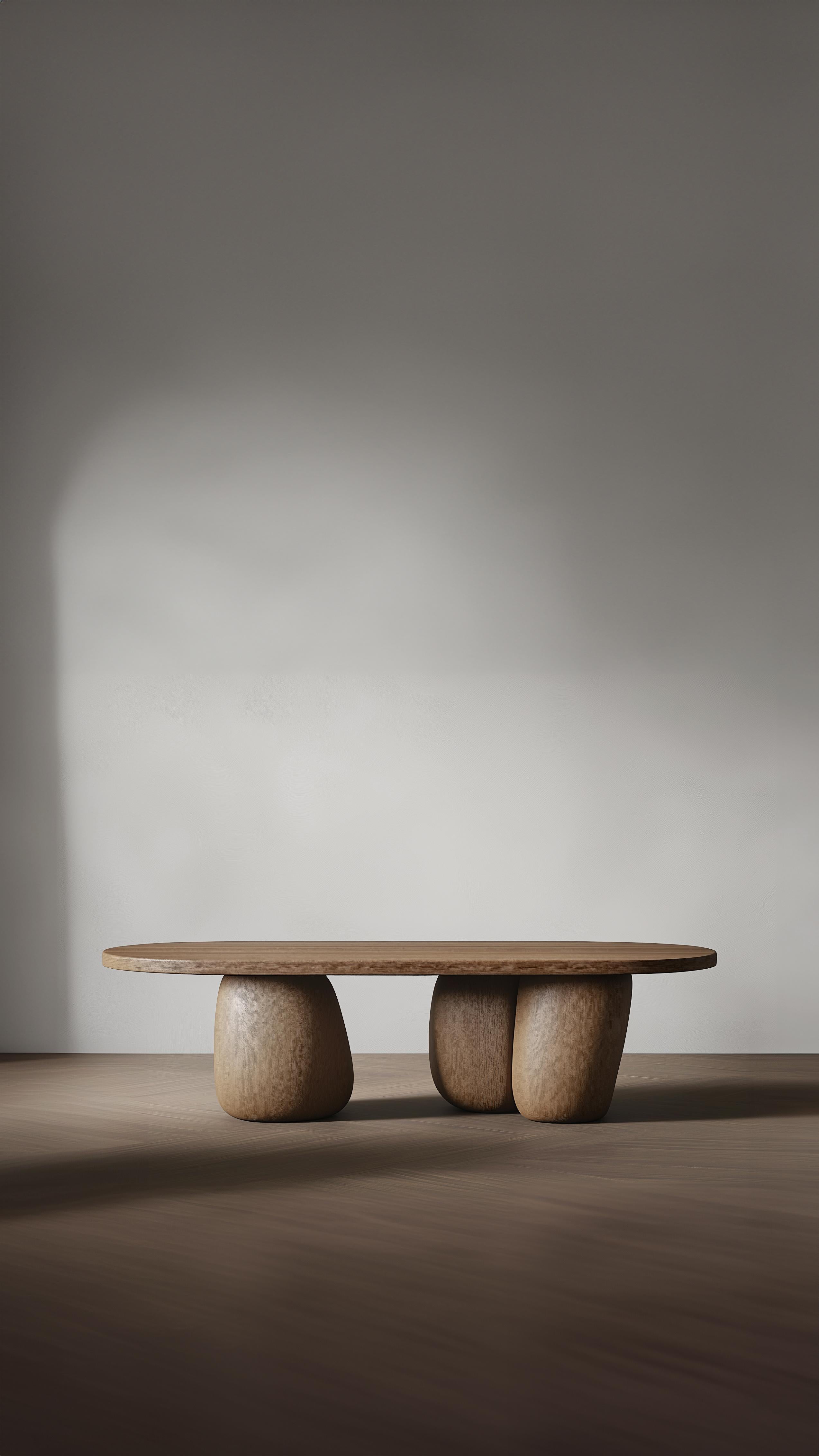 Brutalist Round Living Room Table Serie 72 – Sereno by Joel Escalona with Sculptural Detai For Sale