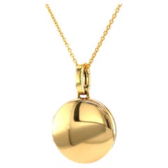 Victor Mayer Locket Pendant Round 18k Yellow Gold 2 Pictures High Polish Ø 21mm 