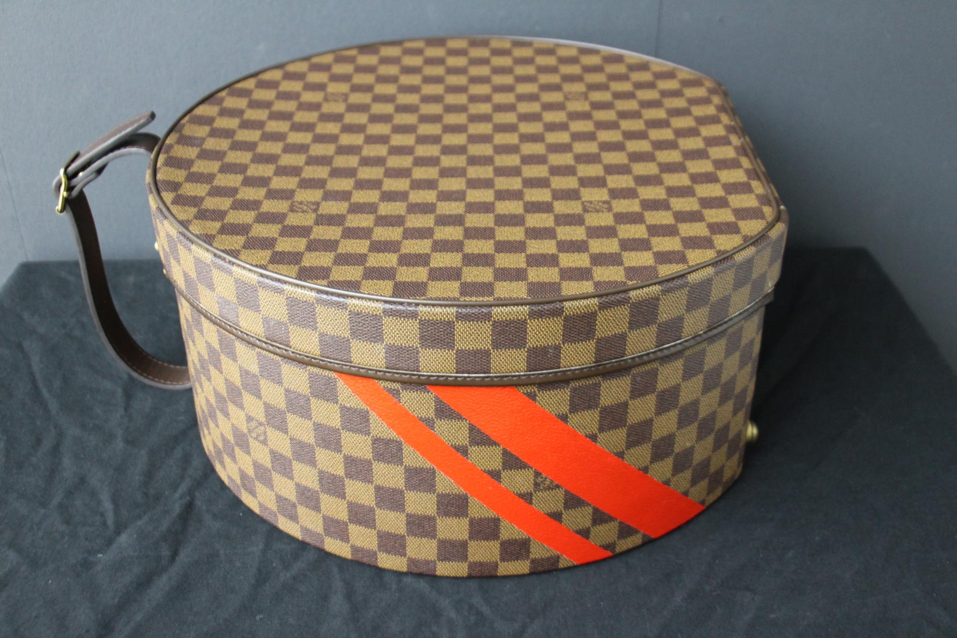 Brown Round Louis Vuitton Checkers Hat Trunk 40, Louis Vuitton Hat Box