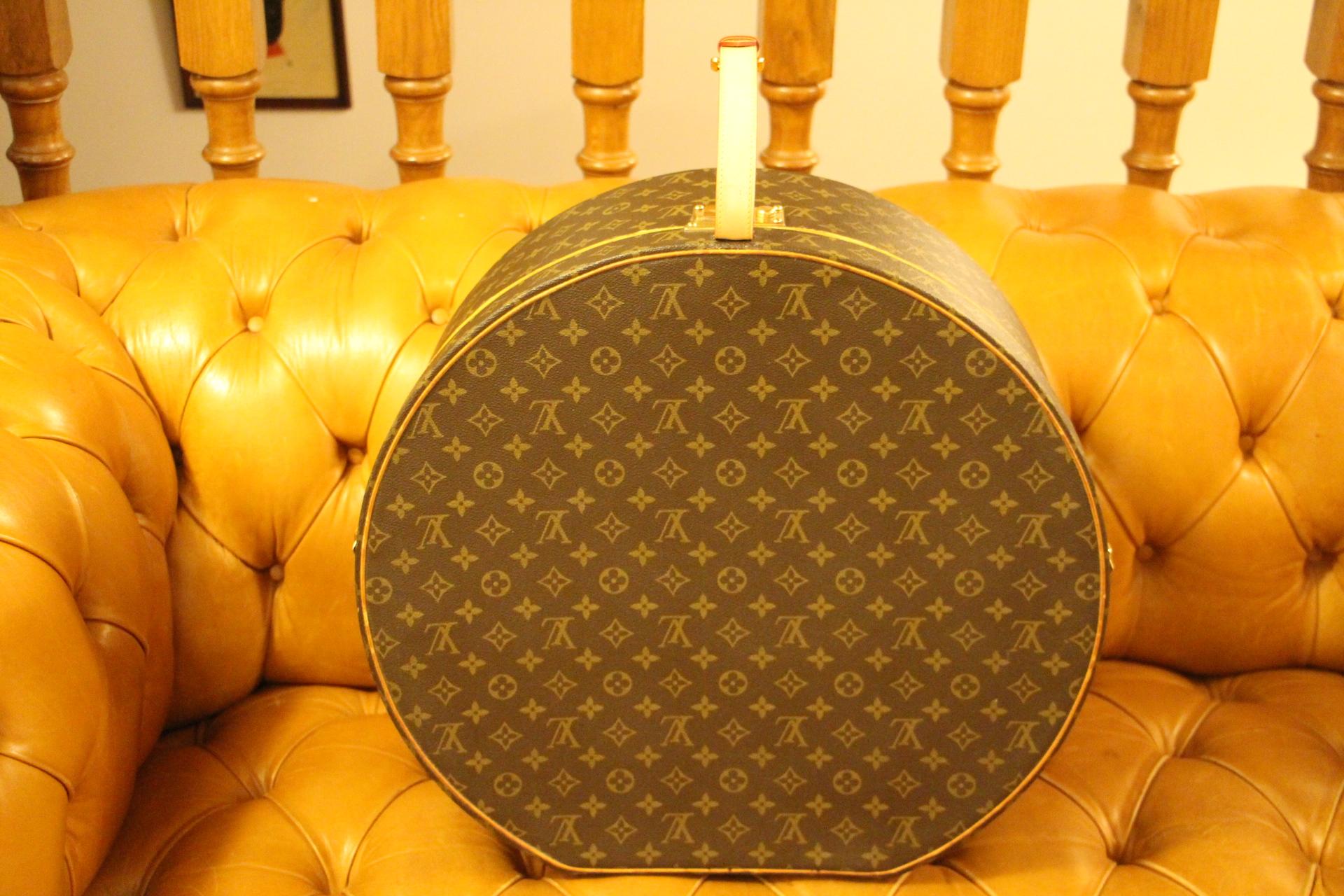 Brown Round Louis Vuitton Hat Trunk 50, Louis Vuitton Hat Box, Louis Vuitton Bag