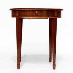 Round Louis XVI Mahogany Side Table with Inlays
