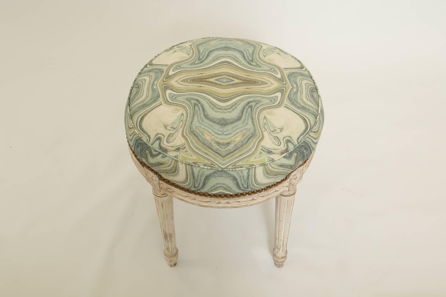 French Round Louis XVI Painted Stool