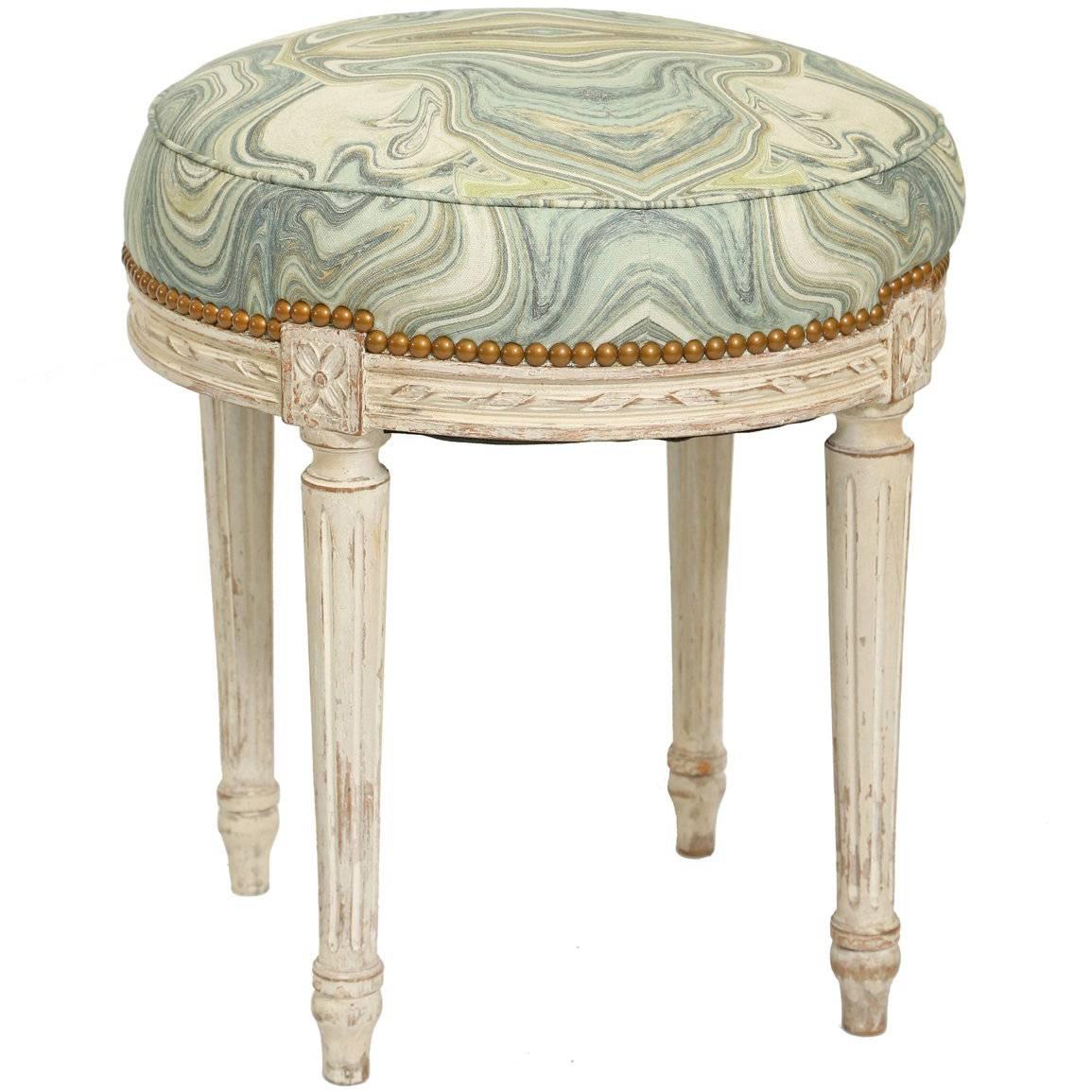 Round Louis XVI Painted Stool