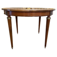 Round Louis XVI Style Mahogany Dining Table, 1950s/1960s