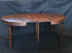 Round Louis XVI Style Oak Extendable Dining Table
