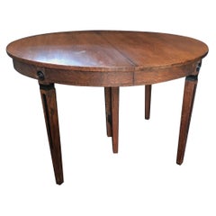Round Louis XVI Style Oak Extendable Dining Table