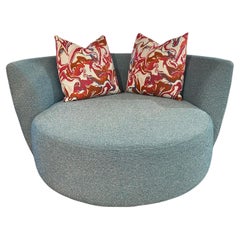 Runder Loungesessel in Aqua