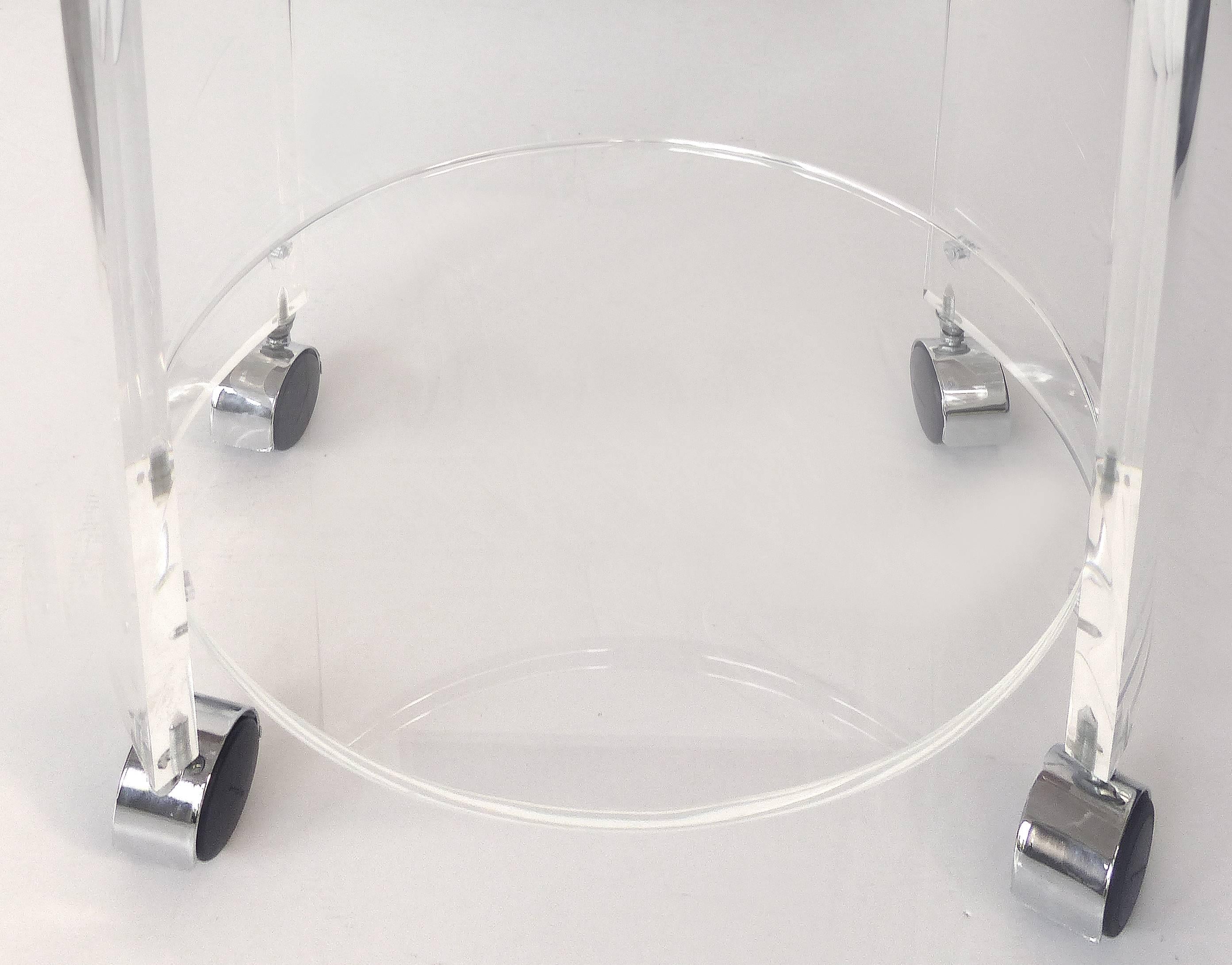 Round Lucite Bar Cart on Casters 1