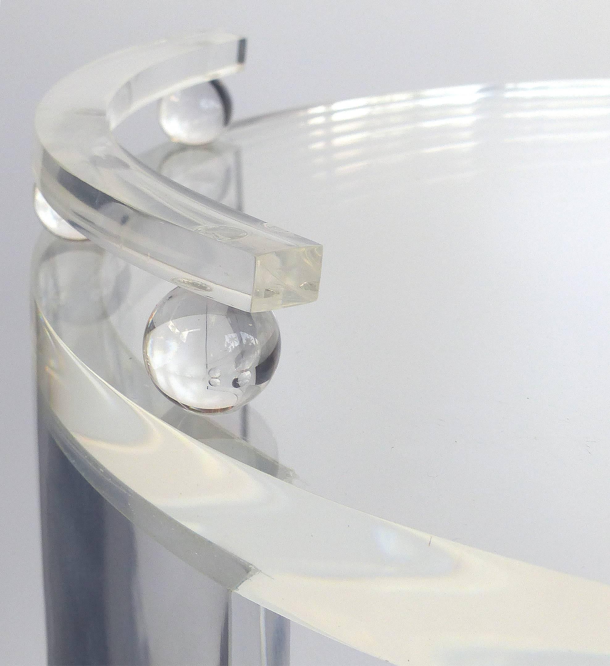 Metal Round Lucite Bar Cart on Casters