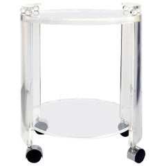 Round Lucite Bar Cart on Casters