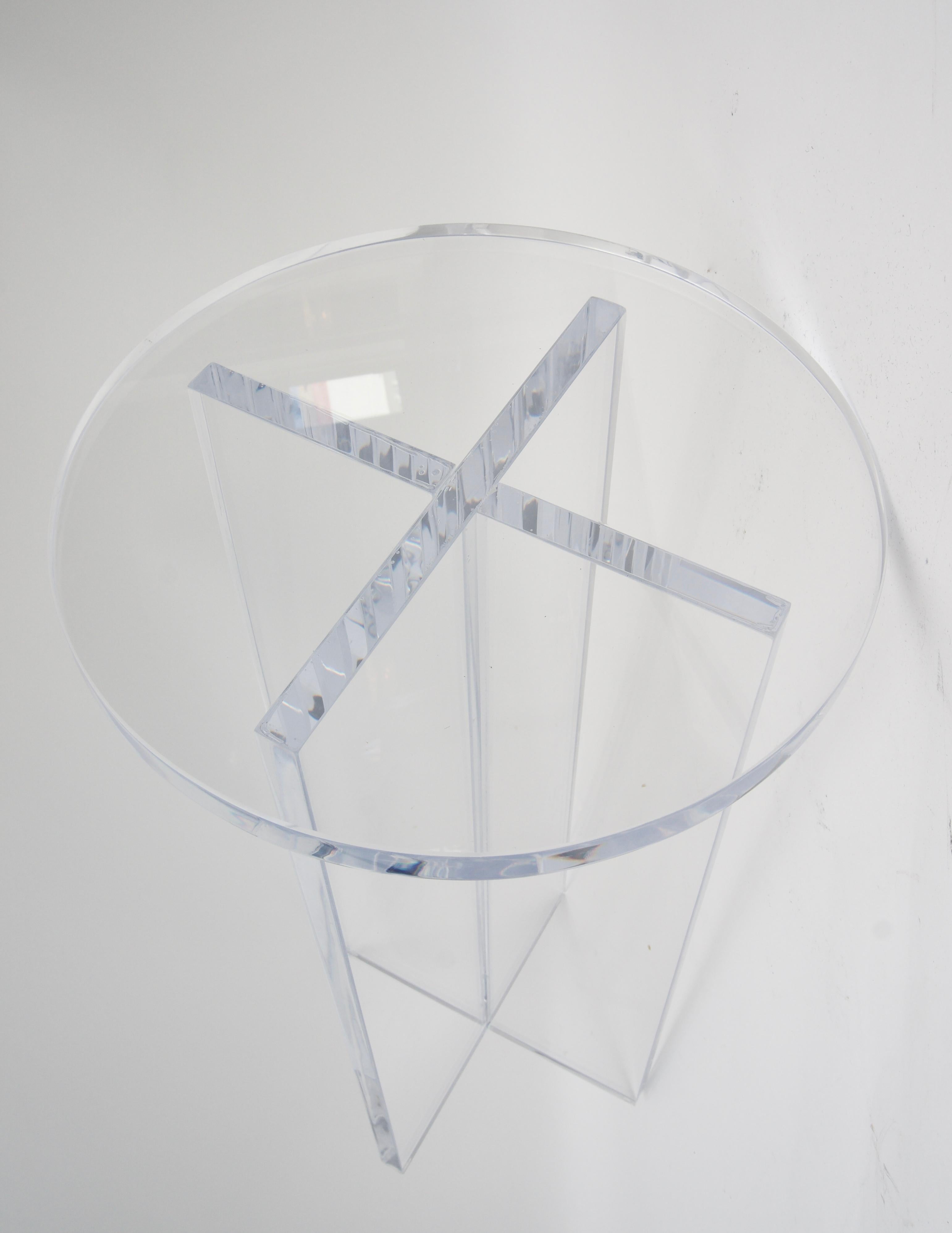 American Round Lucite Drinks Table 