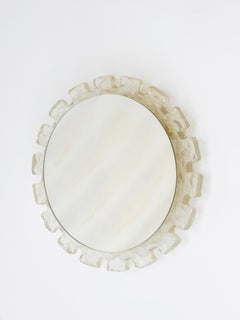 Round Lucite Illuminated German Mirror , 1970s