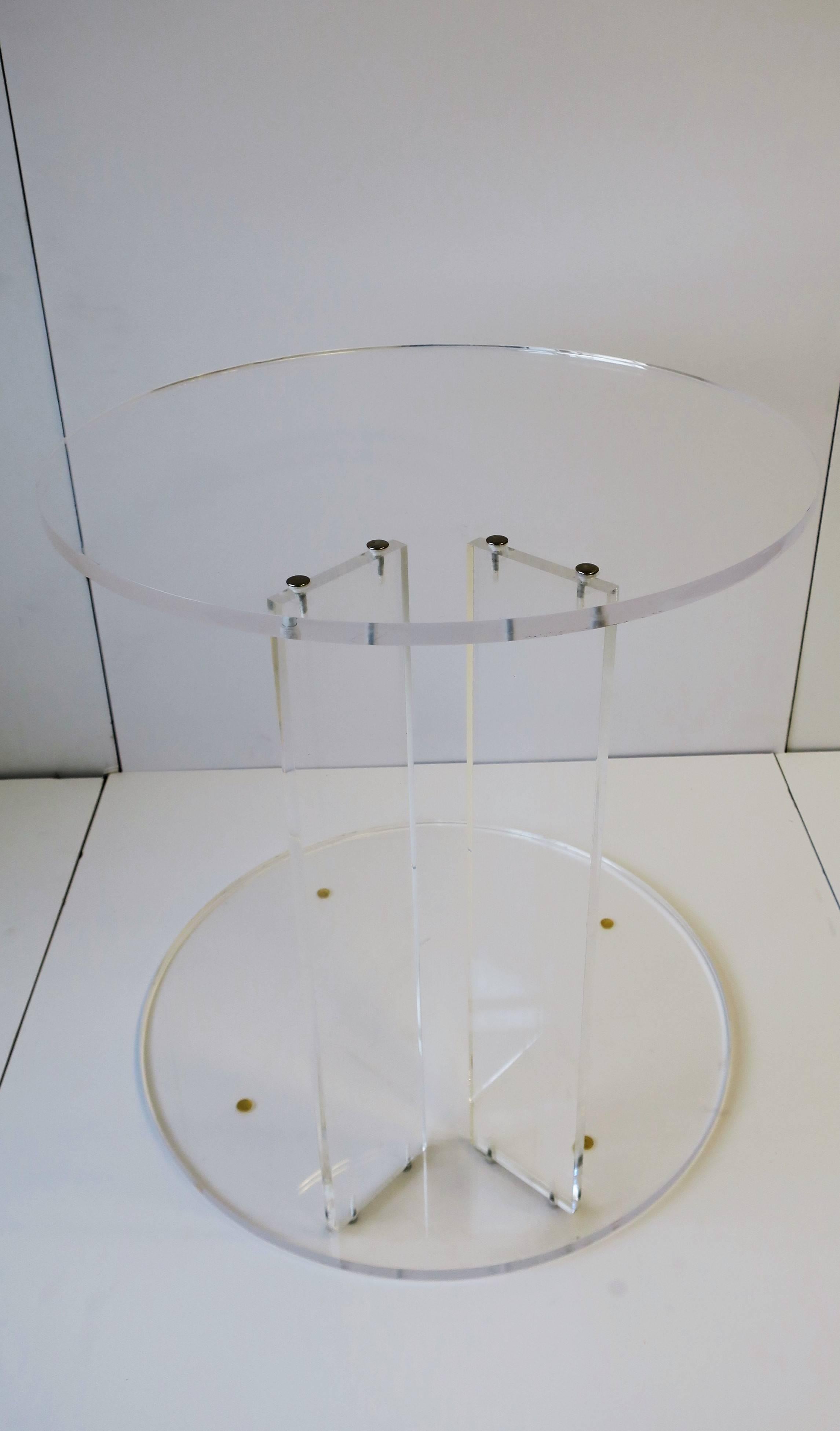 Lucite Round Side or End Table 10