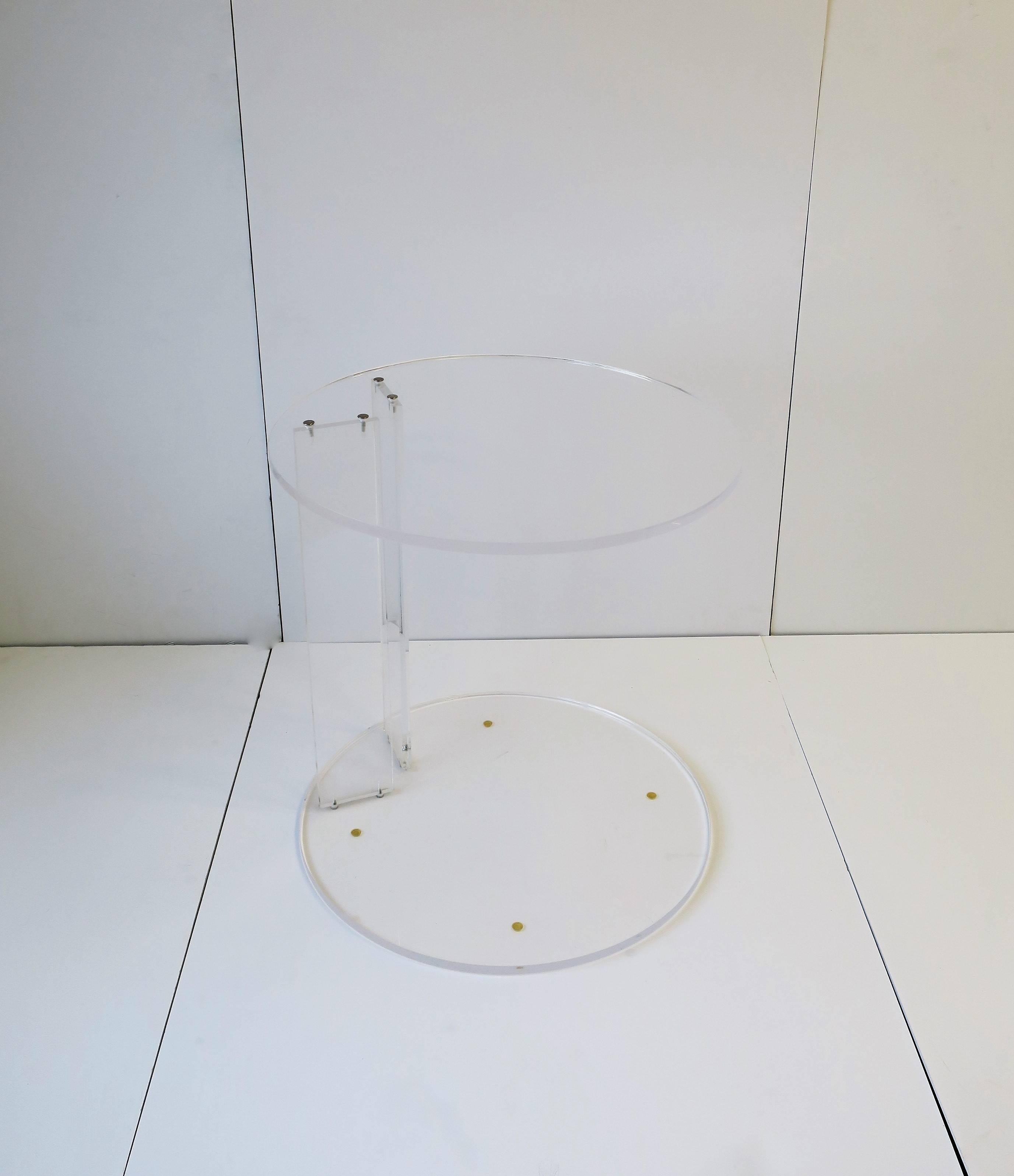 Lucite Round Side or End Table 12