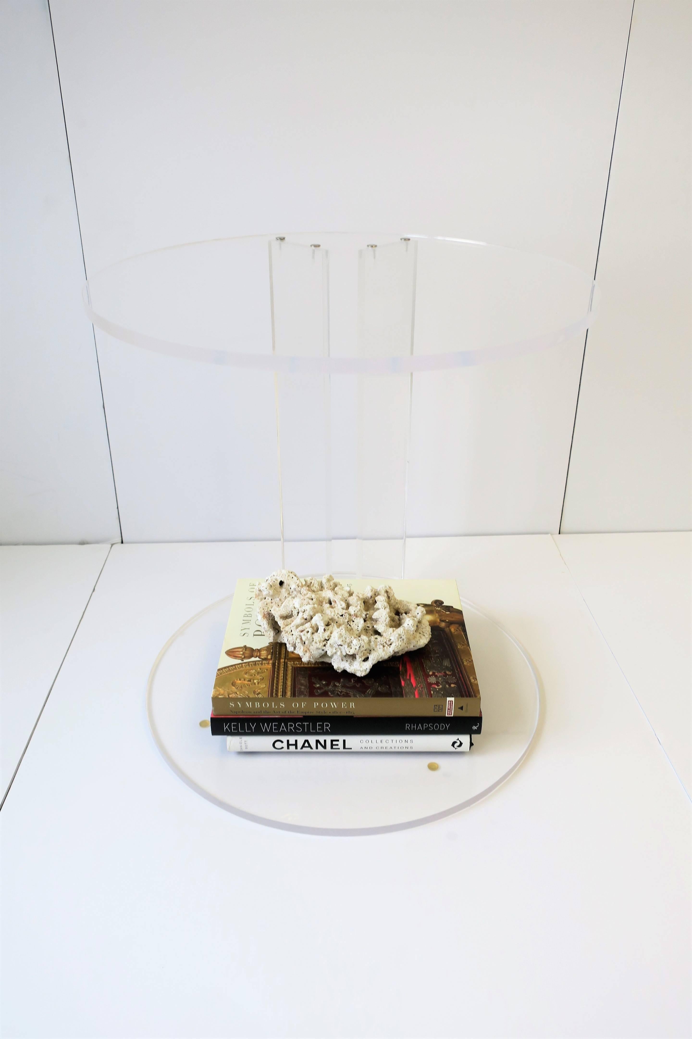 20th Century Lucite Round Side or End Table