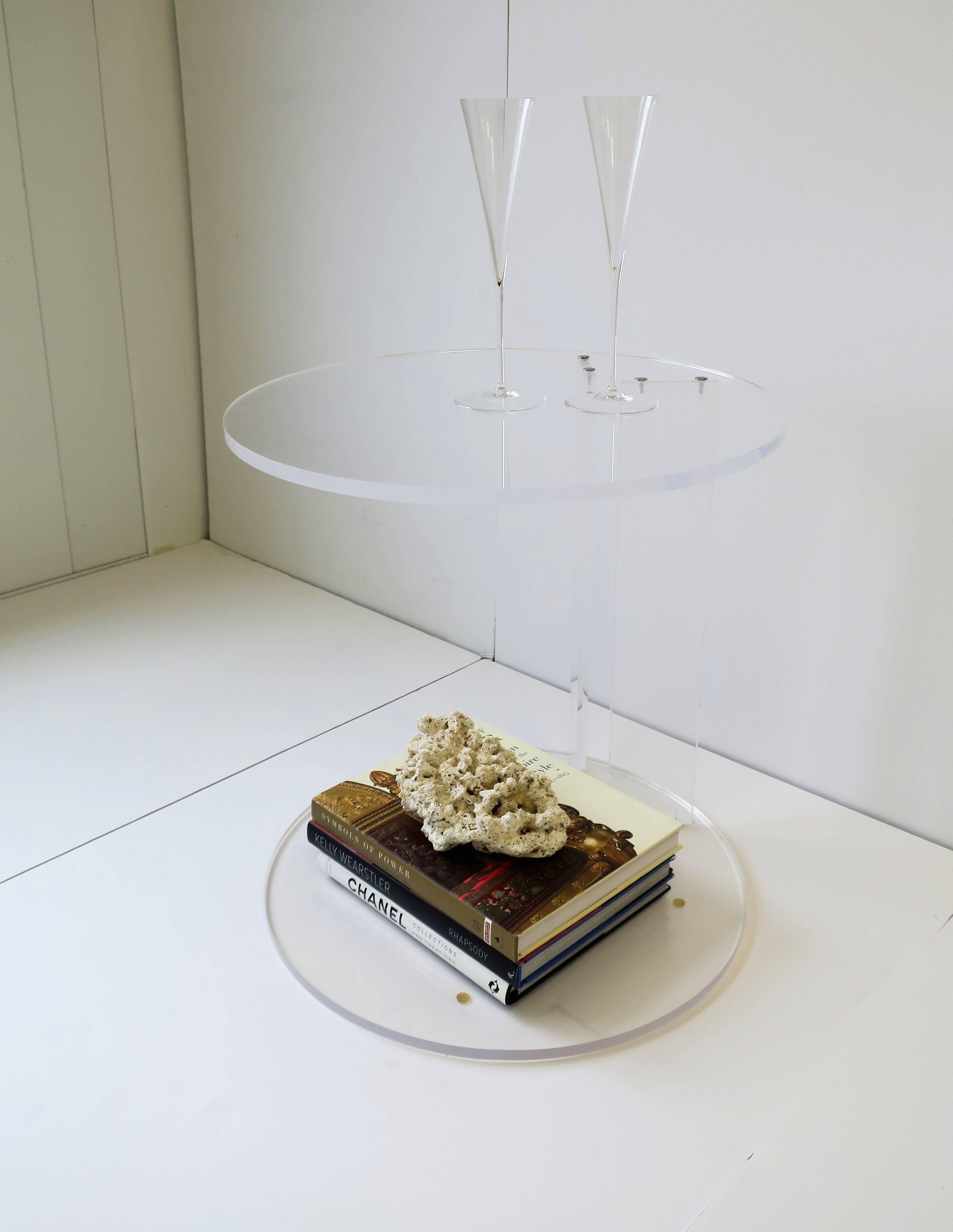 Lucite Round Side or End Table 1