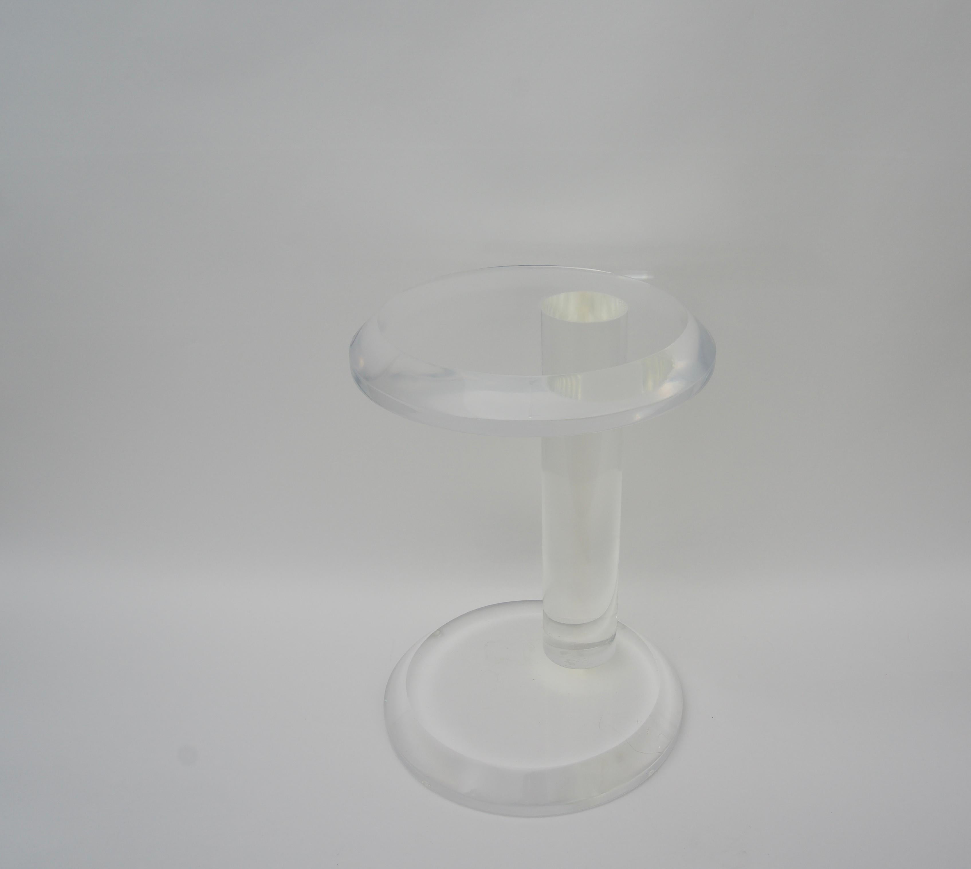 20th Century Round Lucite Side Table