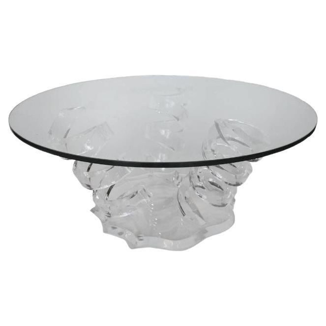 Round Lucite Spiral Coffee Table, USA, 1970s
