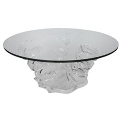 Round Lucite Spiral Coffee Table, USA, 1970s