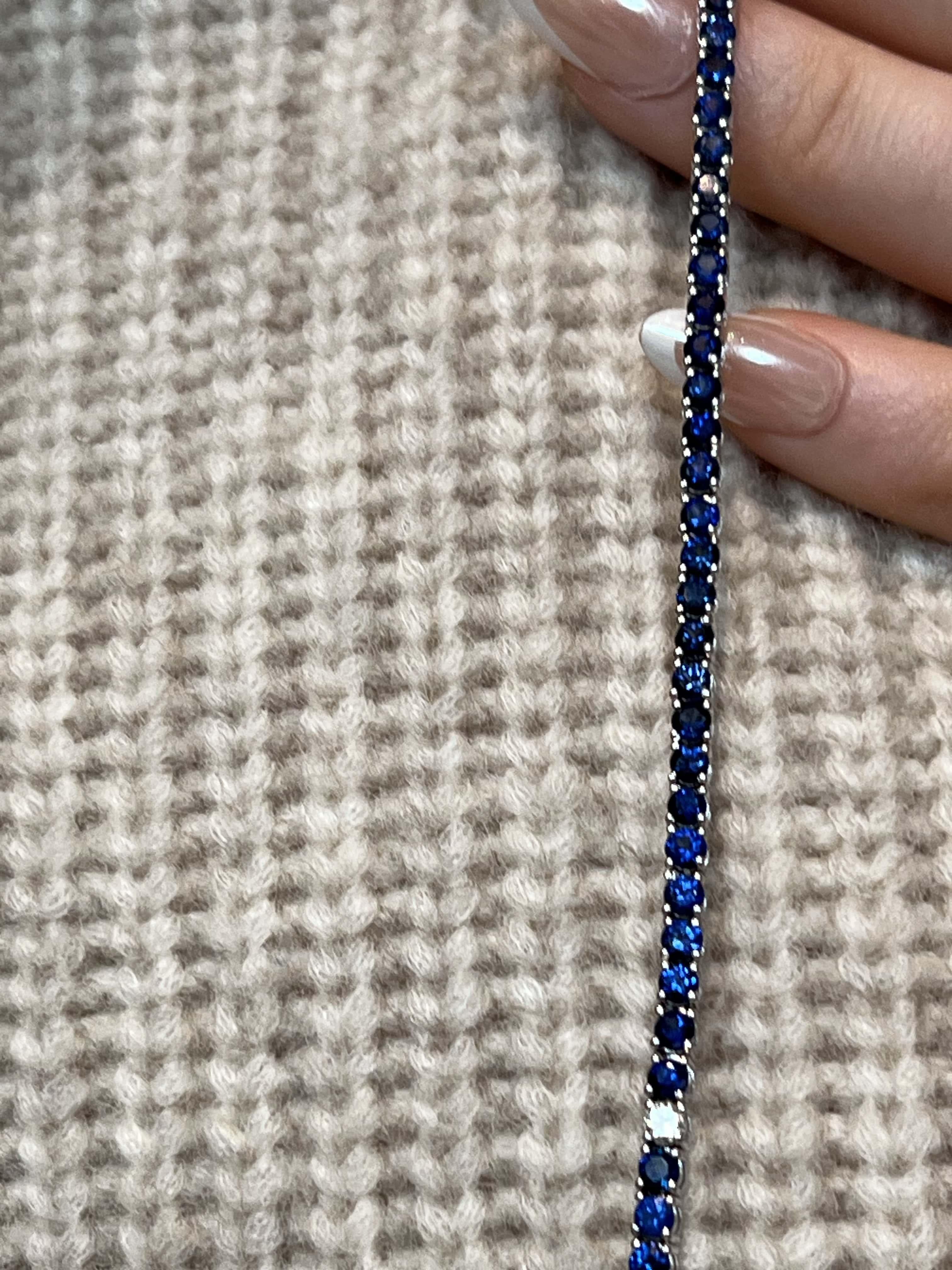 Modern Round Lushness 14K White Gold Gemstone Necklace For Sale