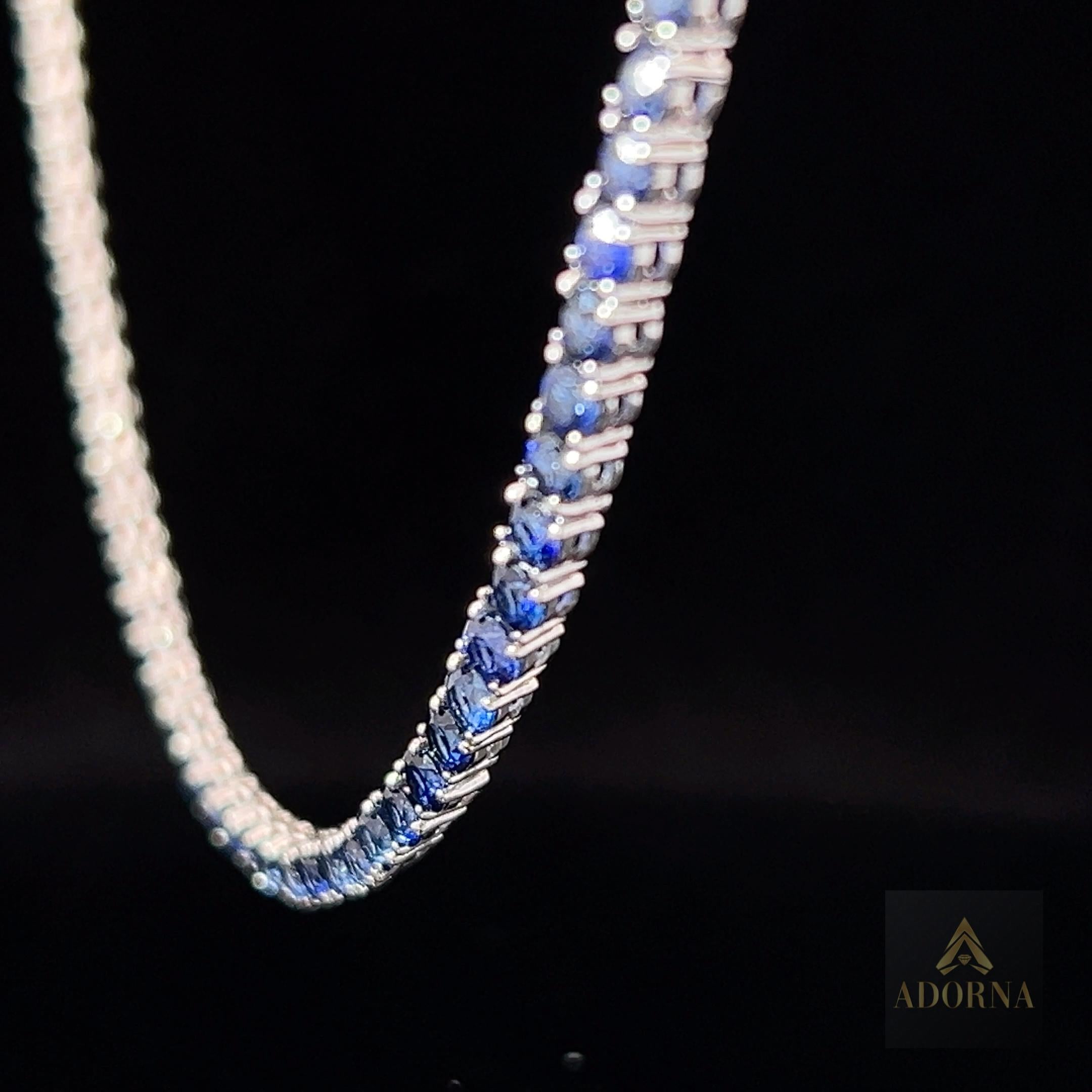 Round Lushness 14K White Gold Gemstone Necklace For Sale 2
