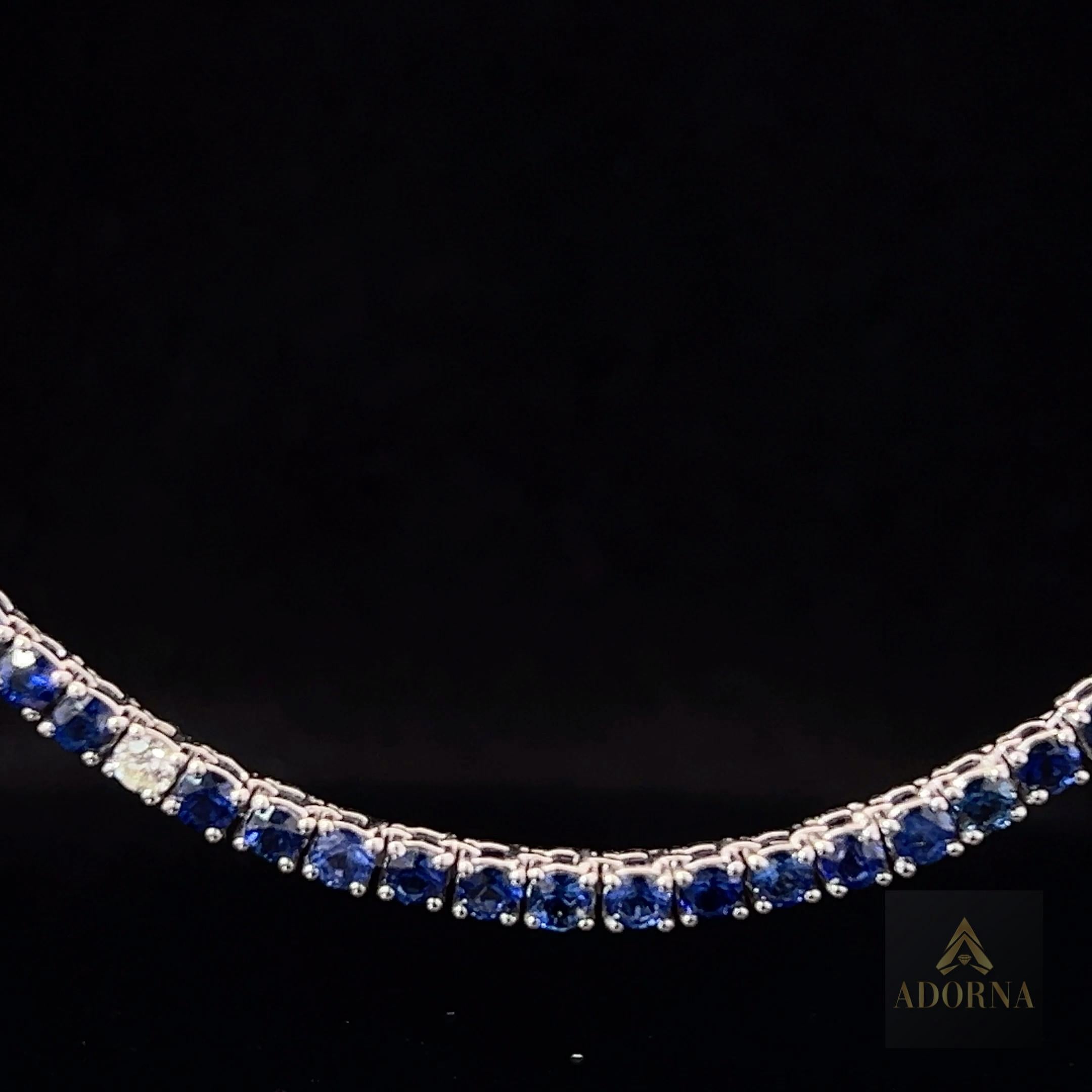 Round Lushness 14K White Gold Gemstone Necklace For Sale 3