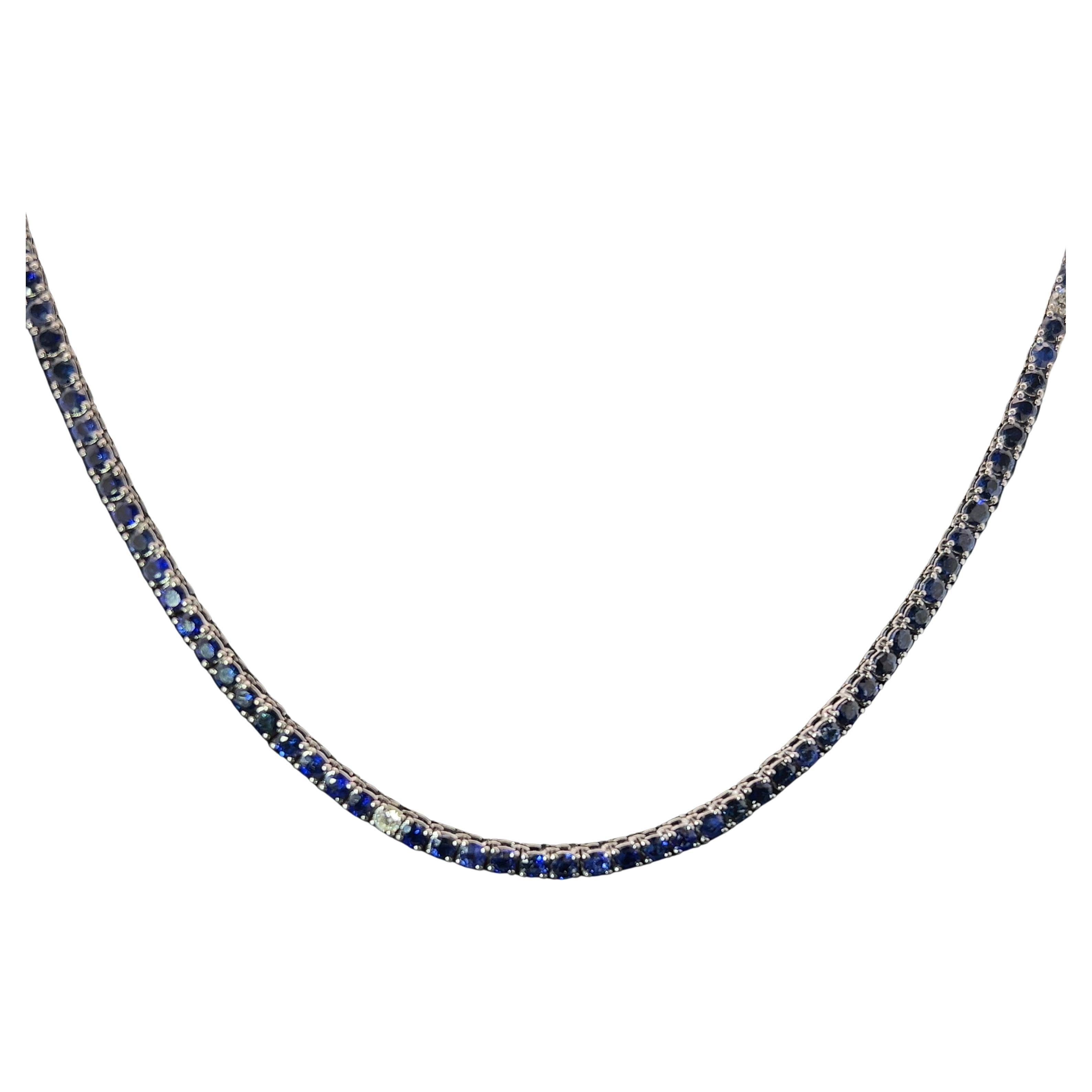 Round Lushness 14K White Gold Gemstone Necklace For Sale