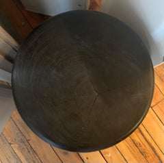 Round Lychee Wood Ribbed Side Table, Indonesia, Contemporary