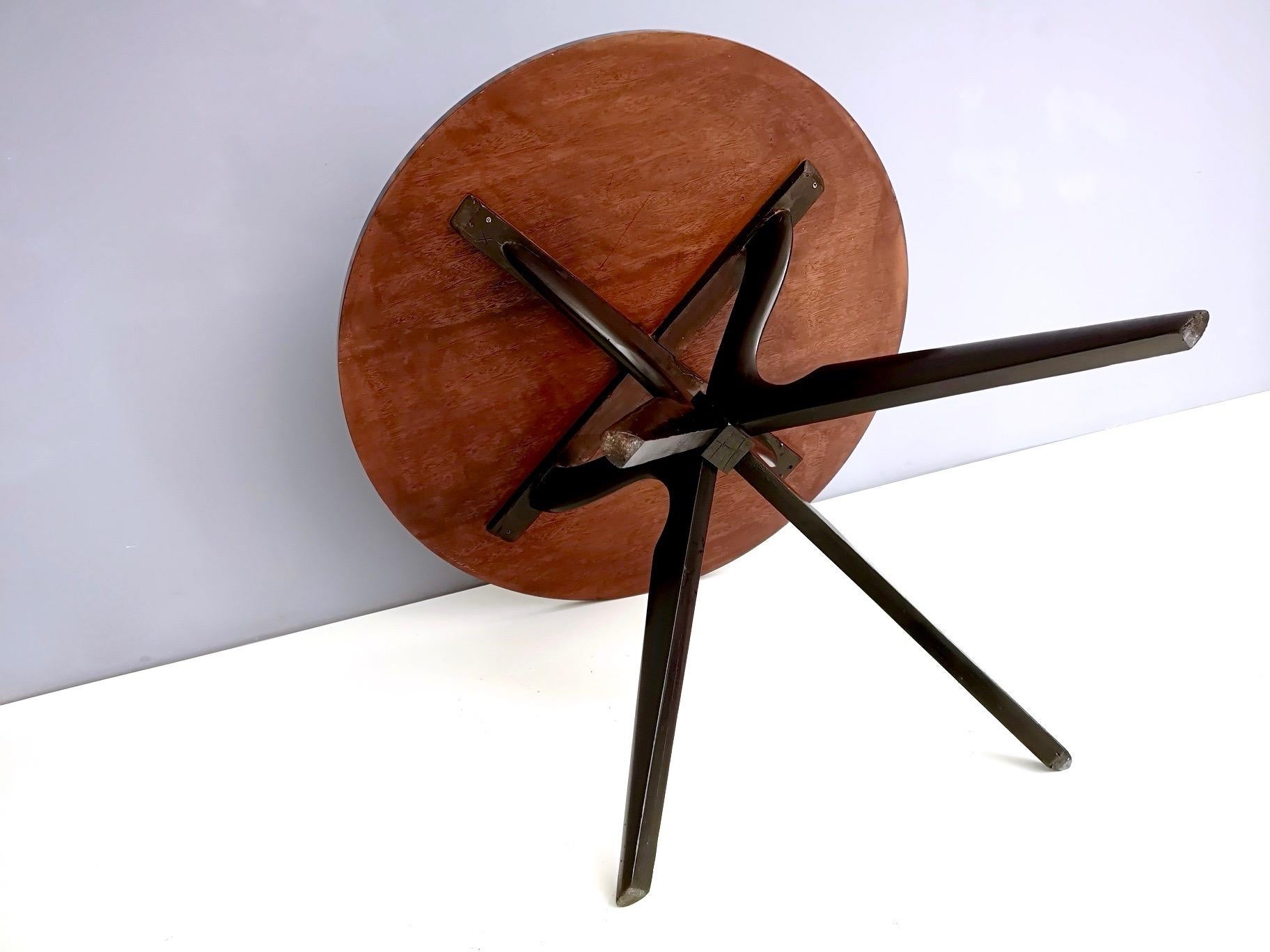 Round Macassar Ebony and Ebonized Beech Dining Table, Italy, 1950s-1960s 4