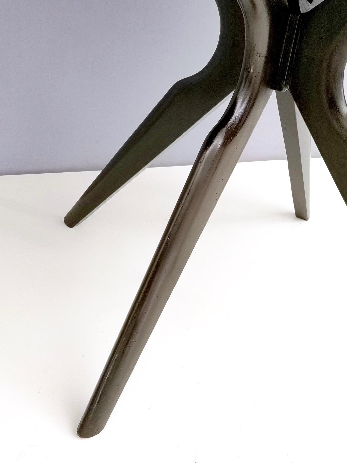 Round Macassar Ebony and Ebonized Beech Dining Table, Italy, 1950s-1960s 7