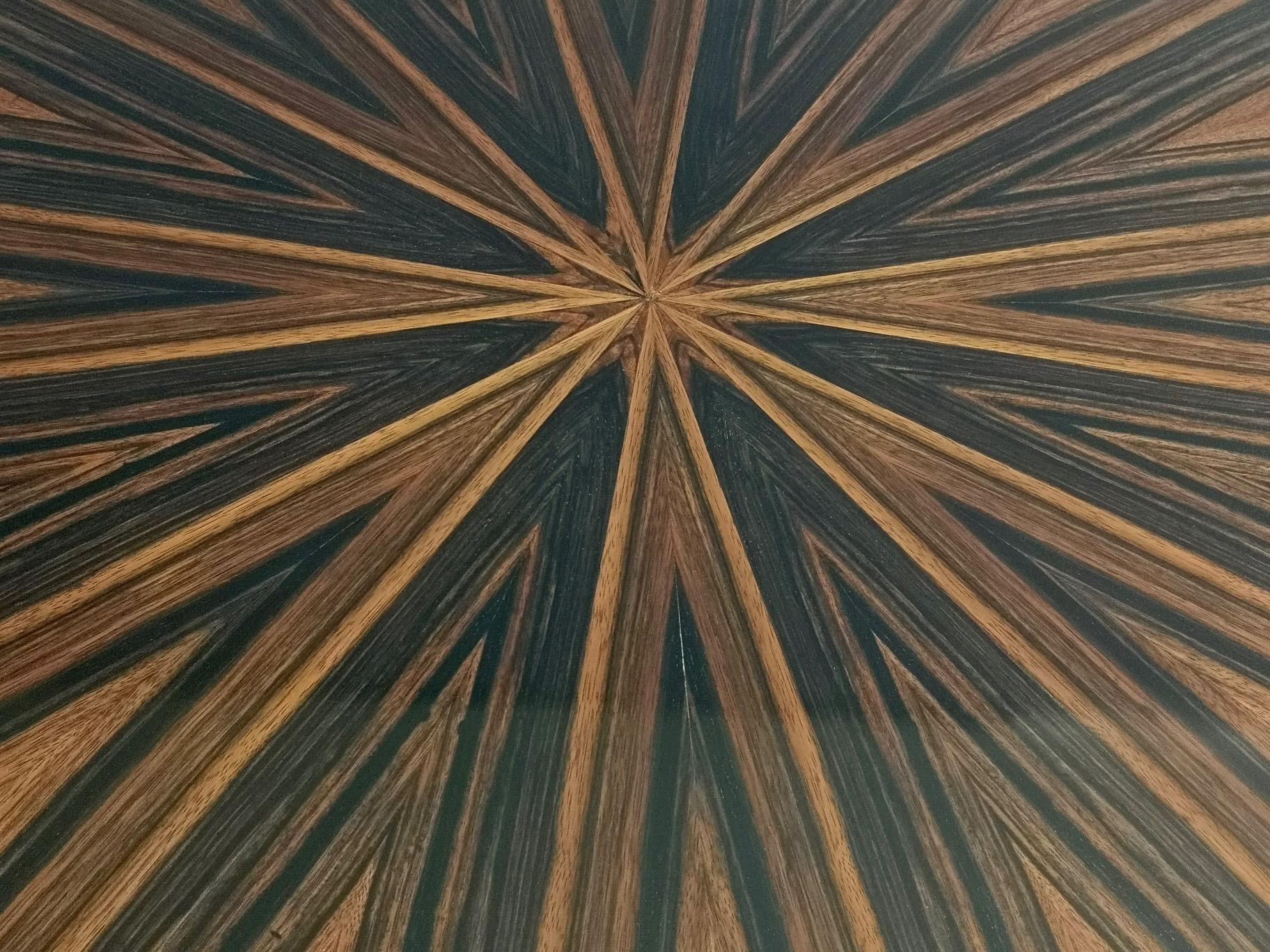 Round Macassar Ebony and Ebonized Beech Dining Table, Italy, 1950s-1960s 2