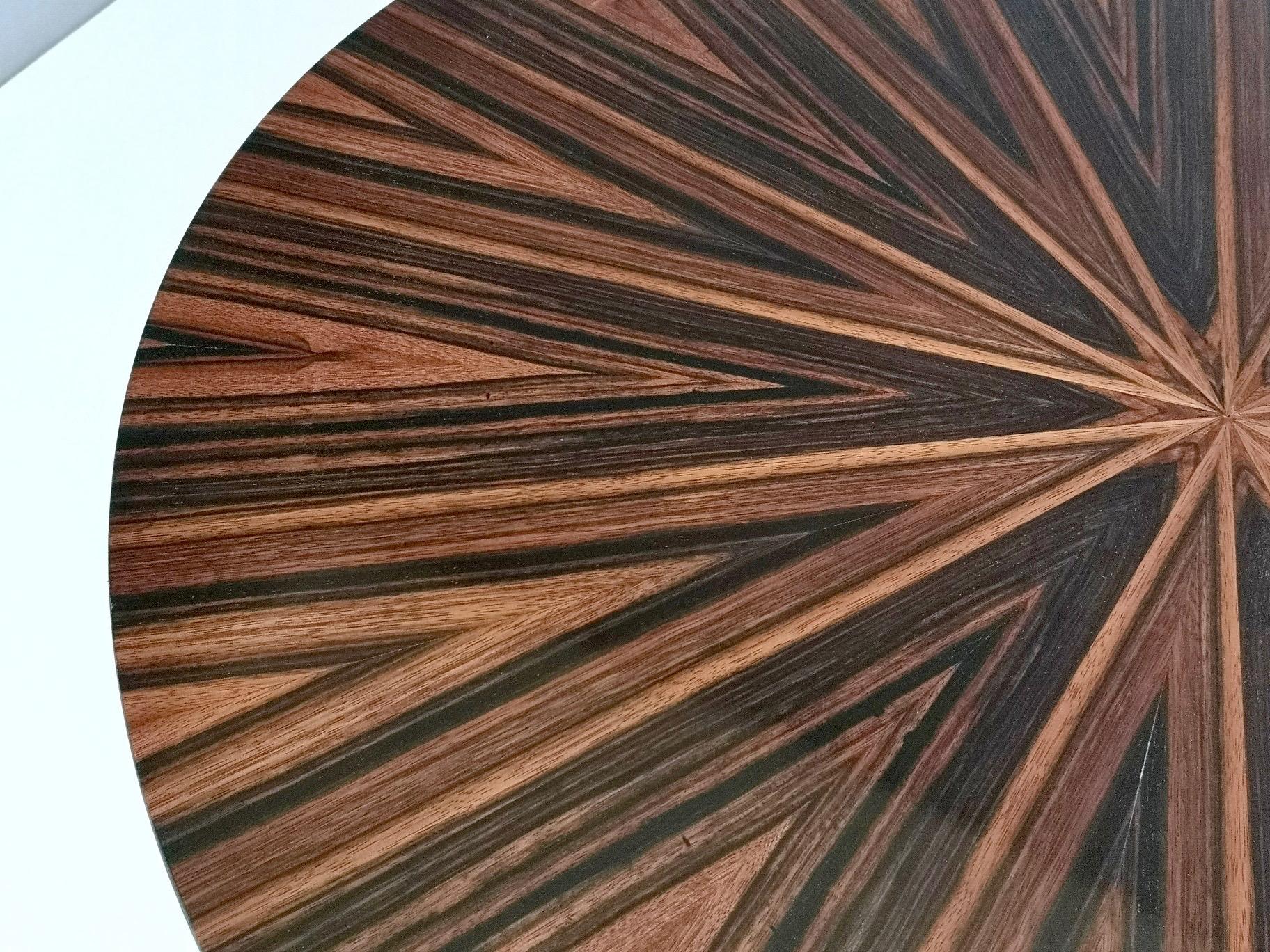 Round Macassar Ebony and Ebonized Beech Dining Table, Italy, 1950s-1960s 3