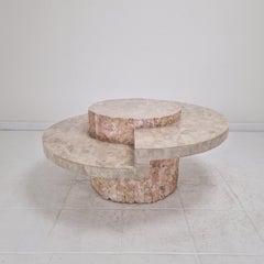 Round Mactan or Fossil Stone Coffee Table by Magnussen Ponte, 1980s