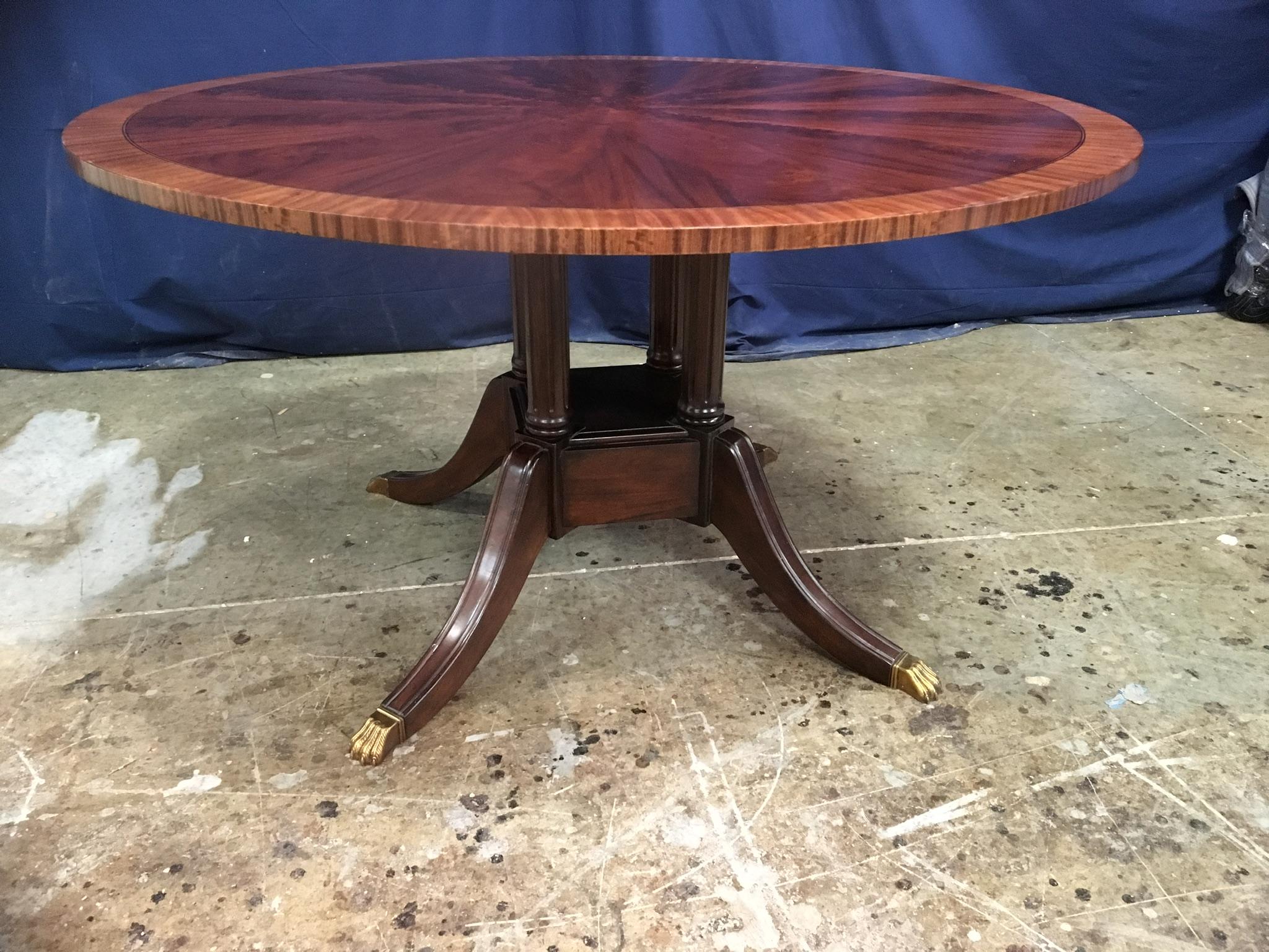 Contemporary Round Mahogany Georgian Style Pedestal Dining Table by Leighton Hall For Sale