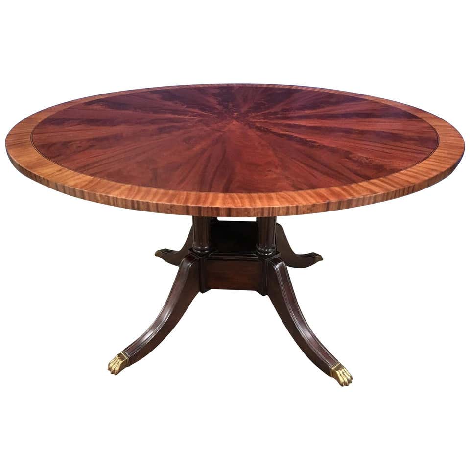 Round/Oval Mahogany Georgian Style Single Pedestal Dining Table by ...