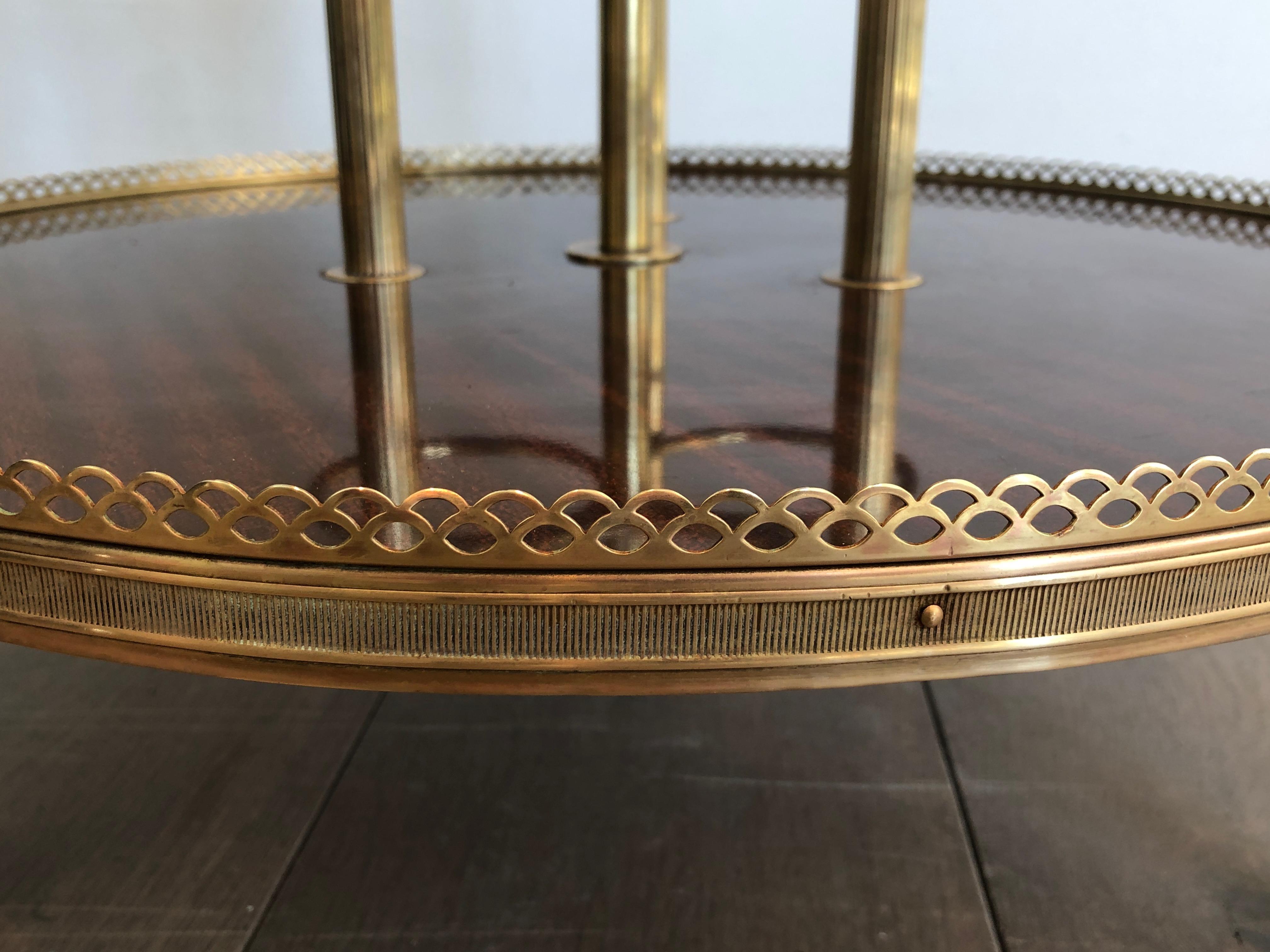 Round Mahogany and Brass Drinks Trolley For Sale 5