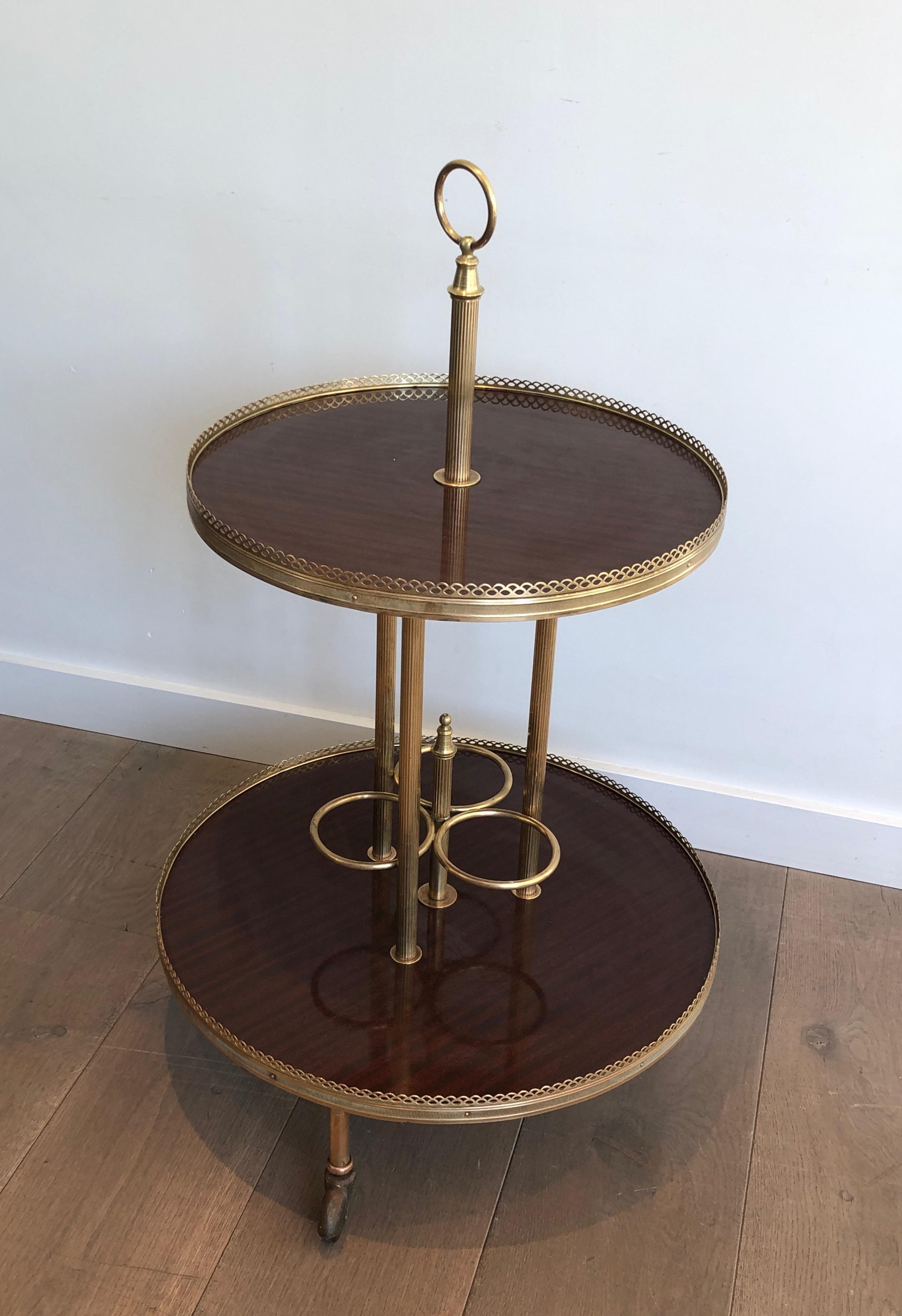 Round Mahogany and Brass Drinks Trolley For Sale 8