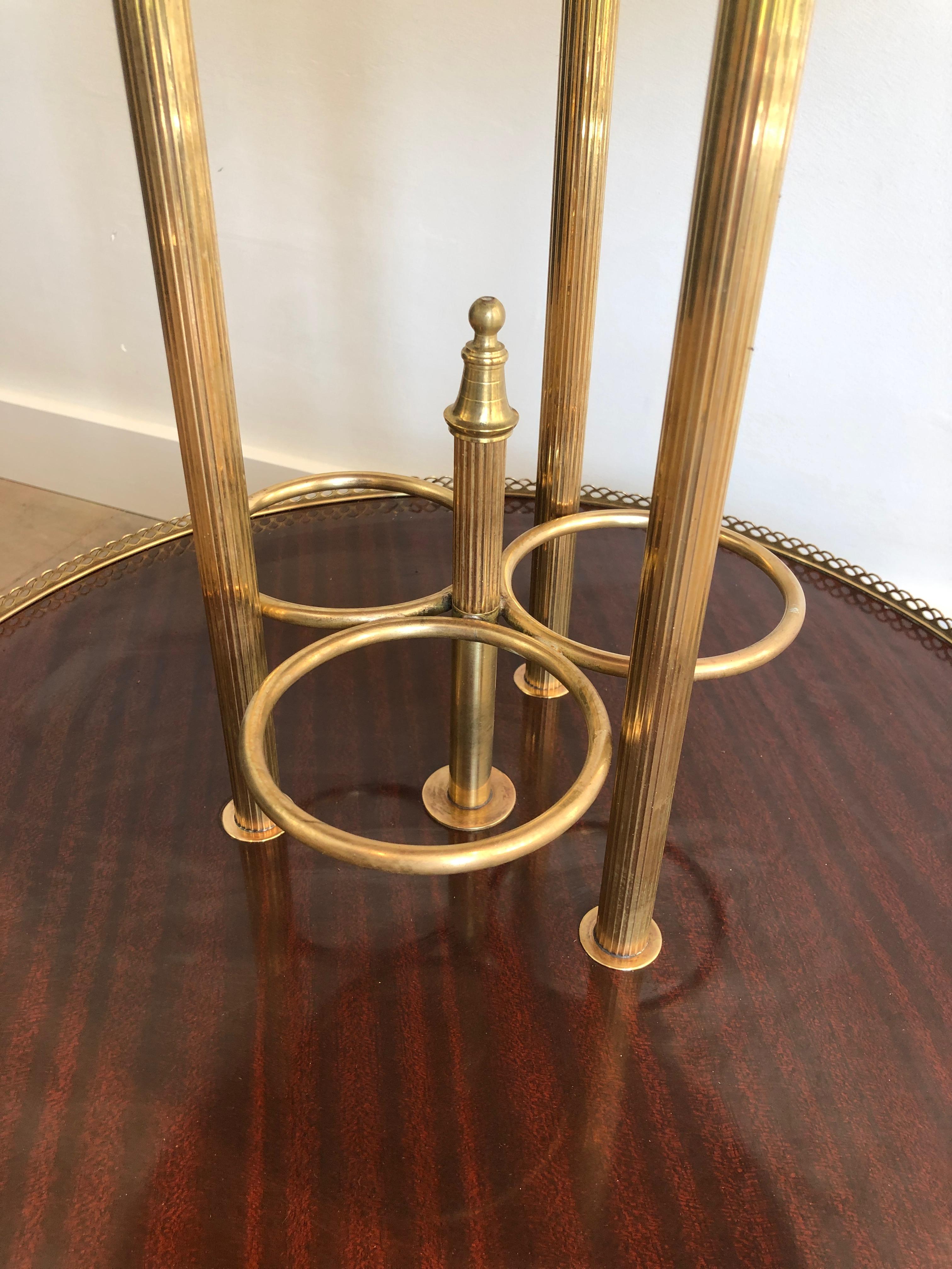 Mid-20th Century Round Mahogany and Brass Drinks Trolley For Sale