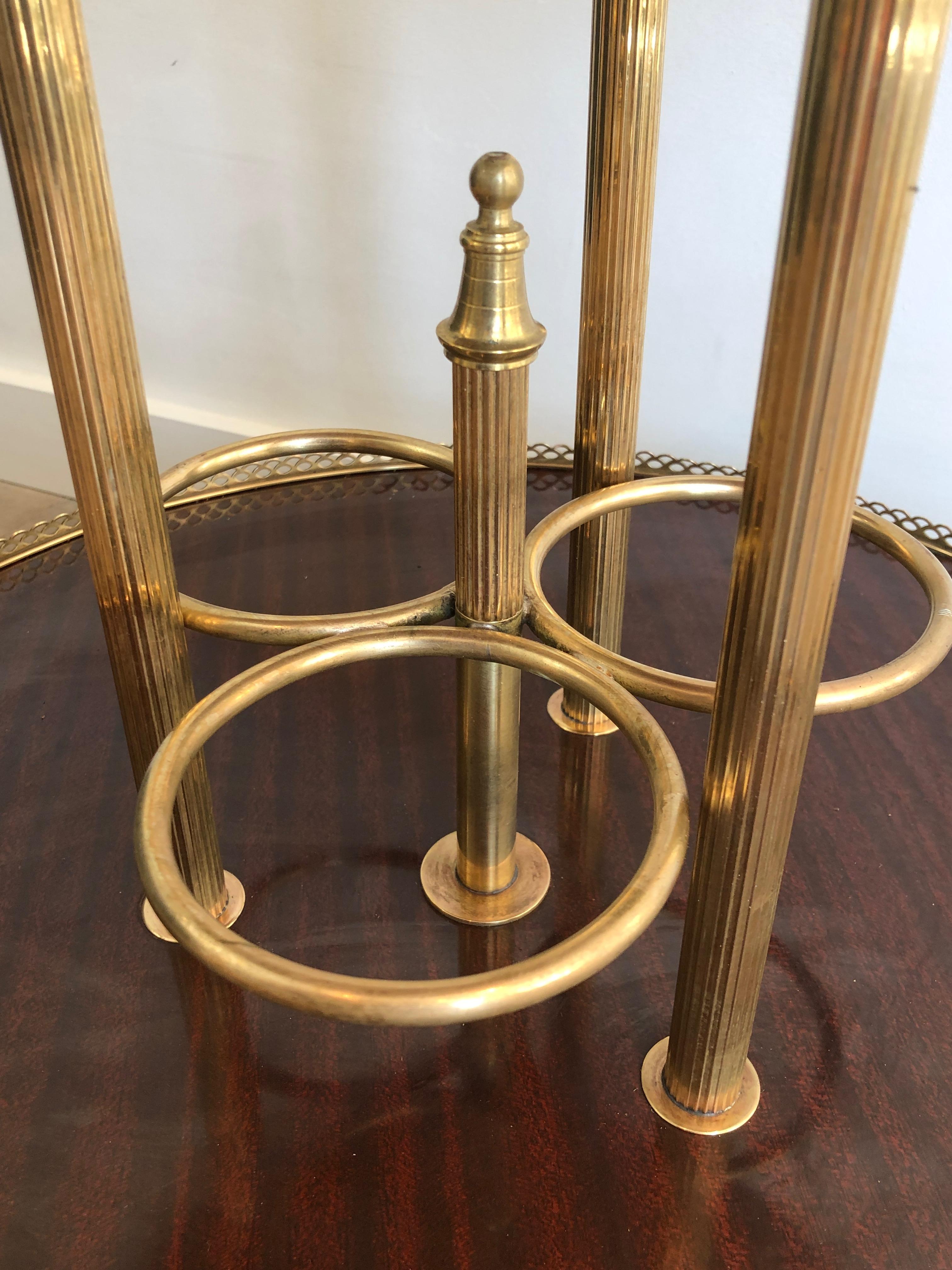 Round Mahogany and Brass Drinks Trolley For Sale 1