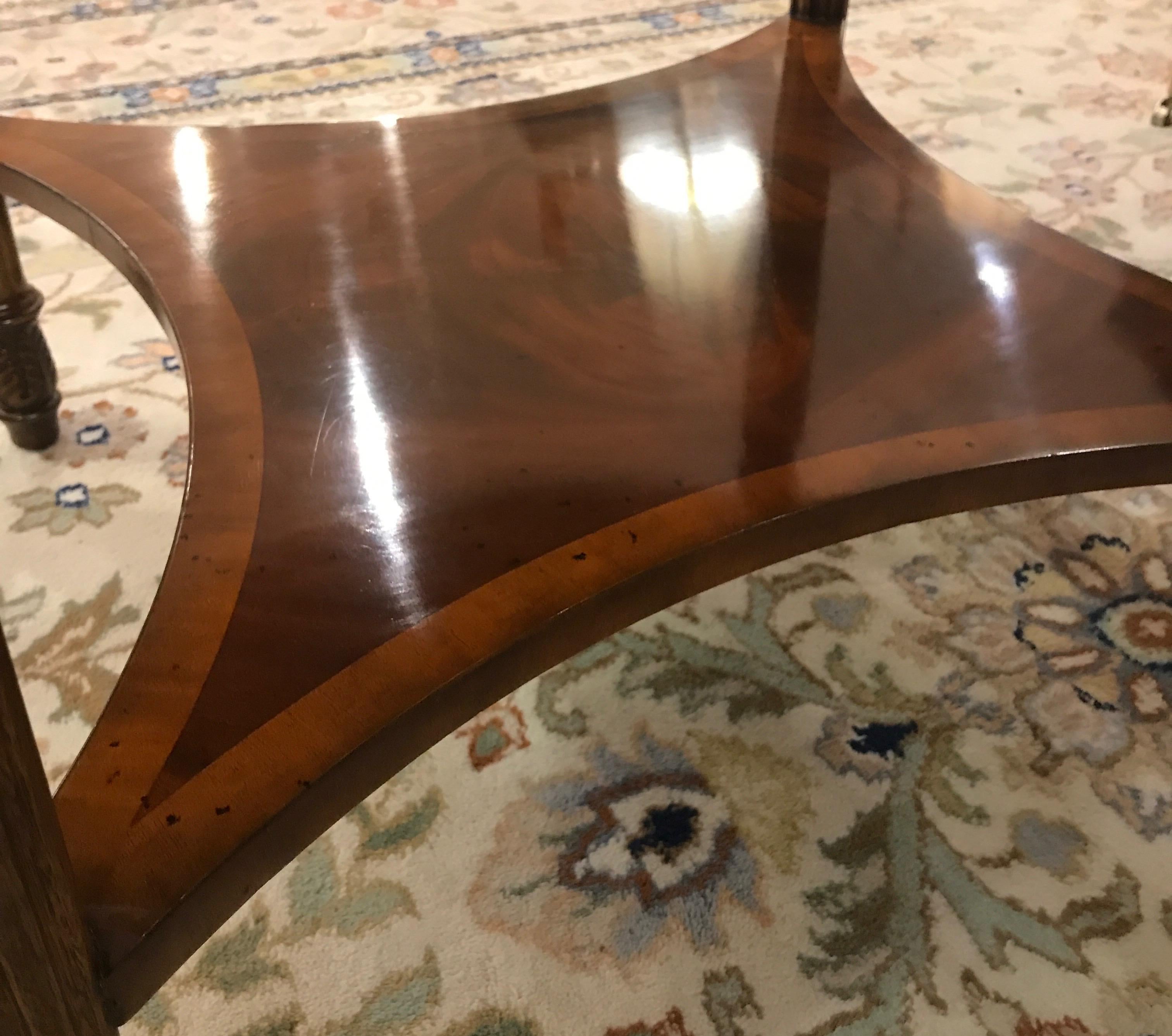 Round Mahogany and Walnut Carlton House Desk by Maitland Smith 5