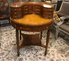 Round Mahogany and Walnut Carlton House Desk by Maitland Smith