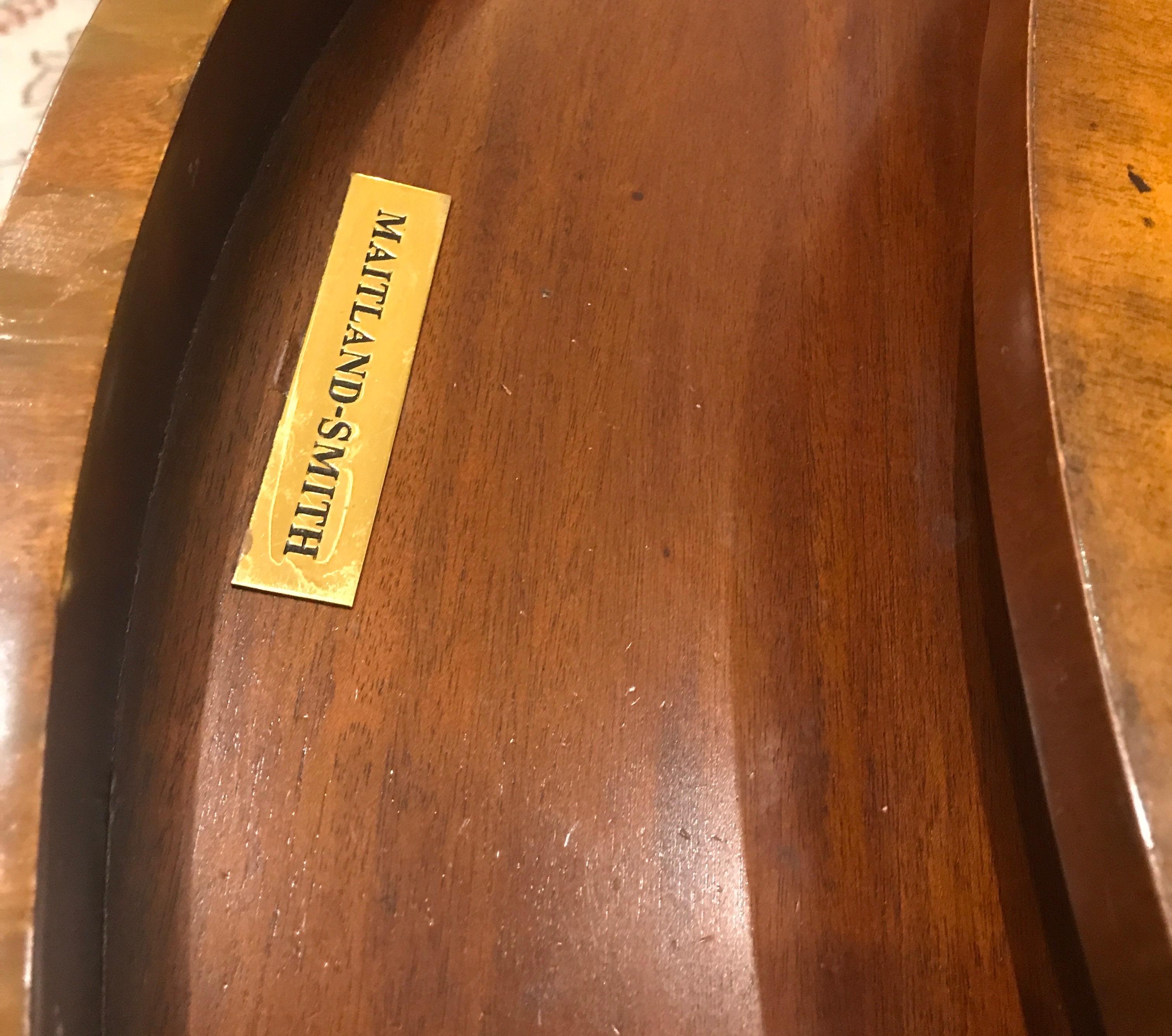 Round Mahogany and Walnut Carlton House Desk by Maitland Smith 1