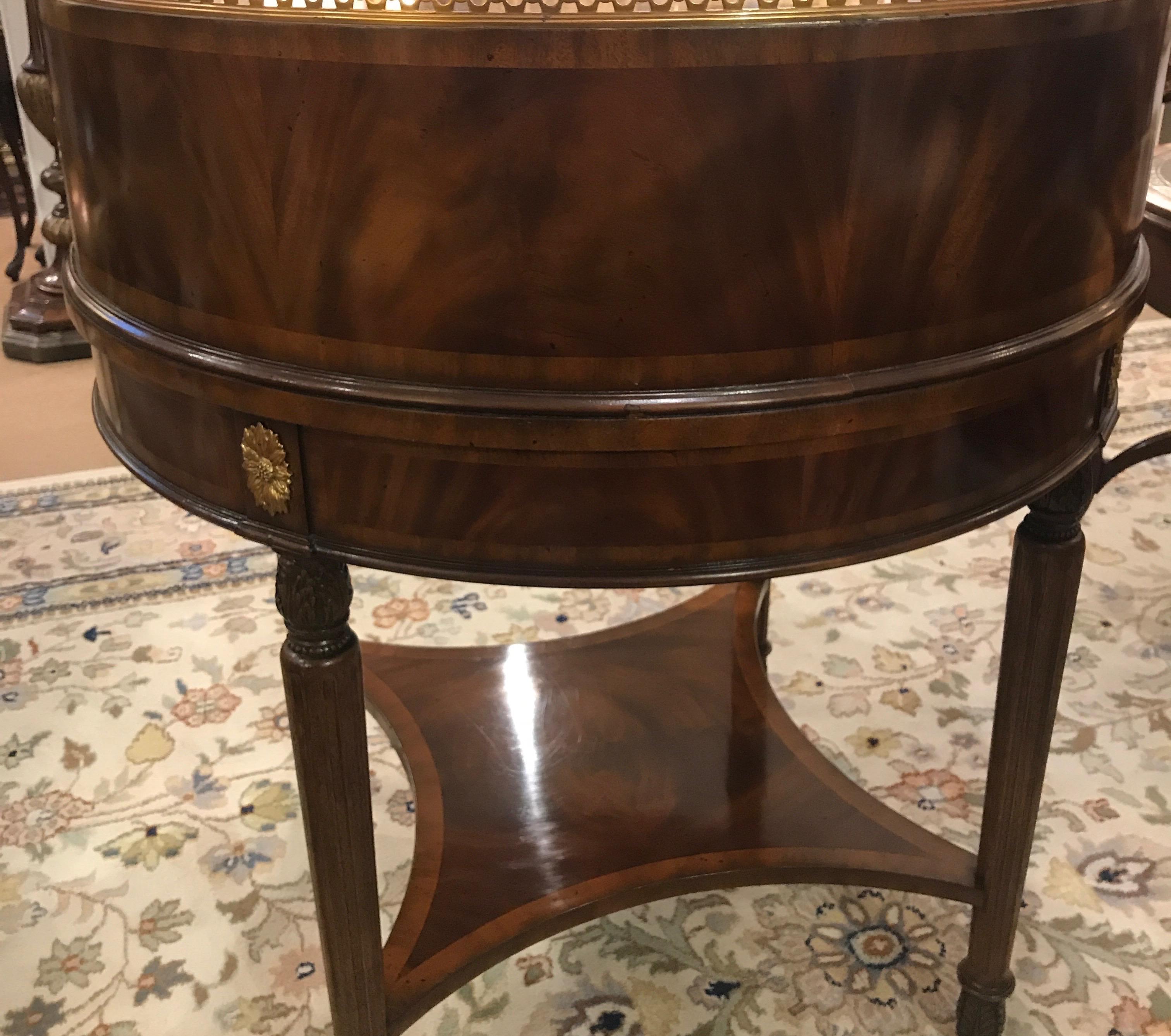 Round Mahogany and Walnut Carlton House Desk by Maitland Smith 3