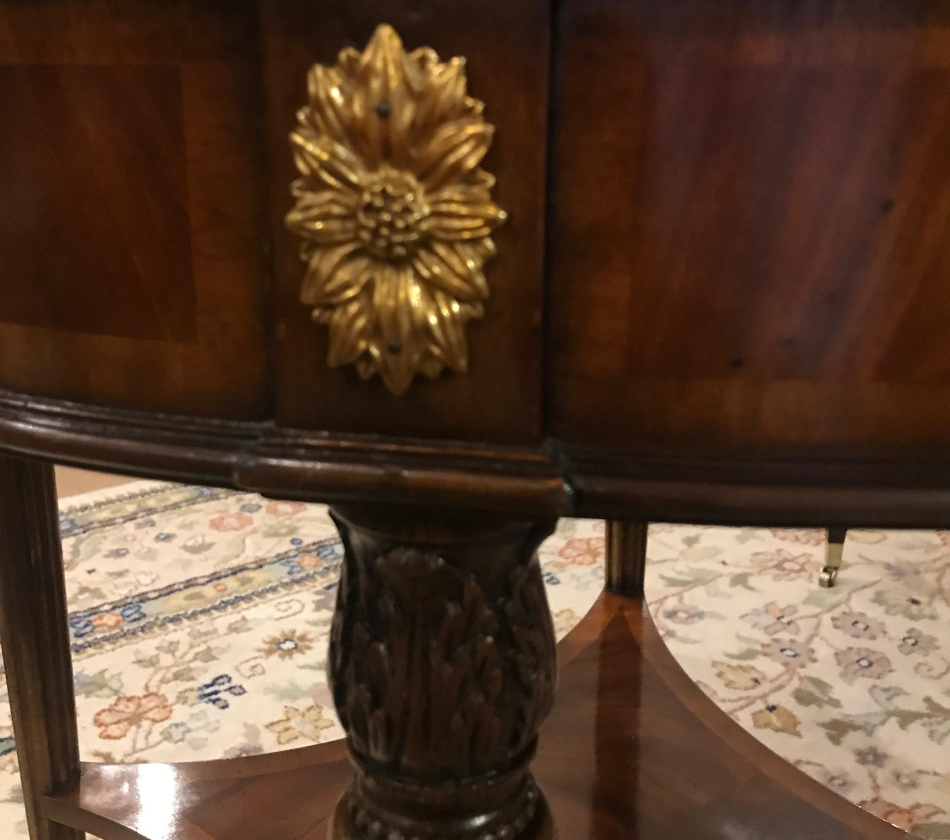 Round Mahogany and Walnut Carlton House Desk by Maitland Smith 4