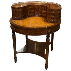 Round Mahogany and Walnut Carlton House Desk by Maitland Smith