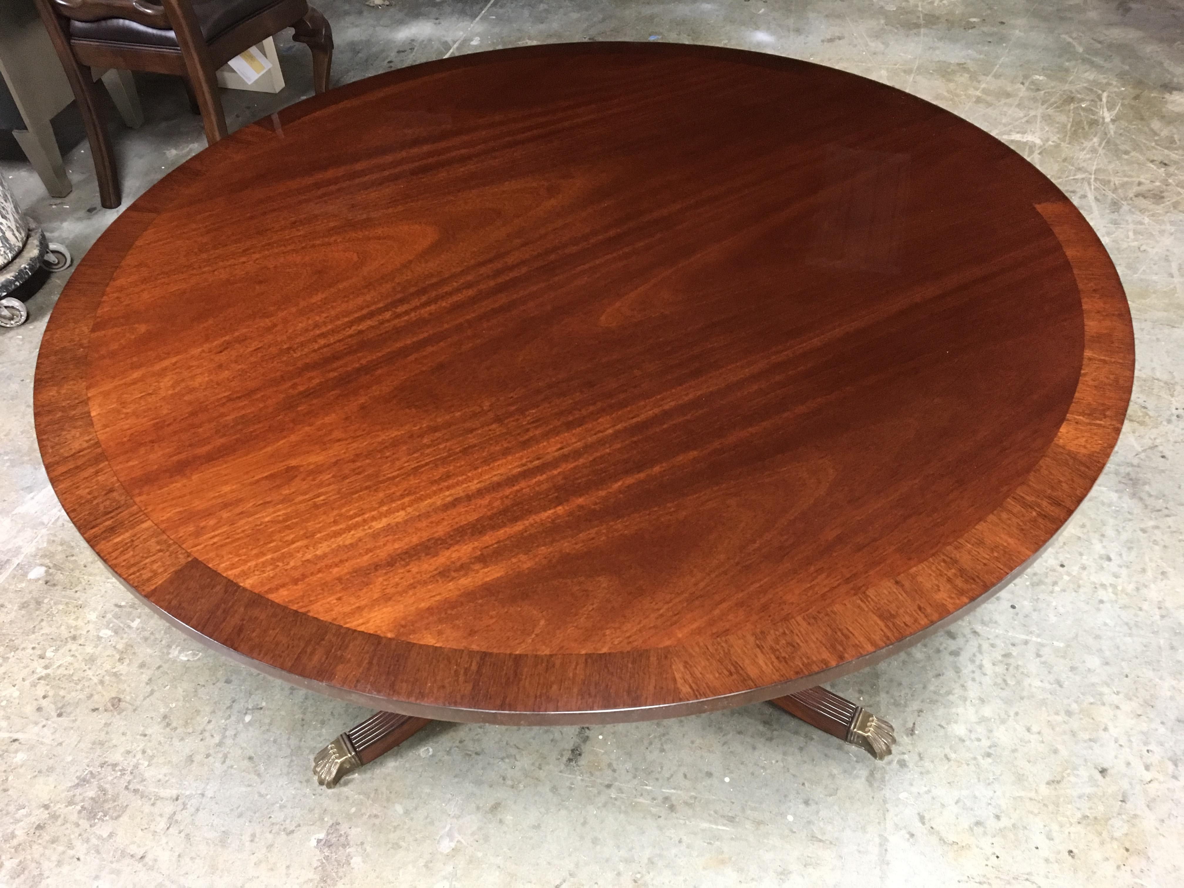 American Round Mahogany Georgian Style Accent Foyer Table by Leighton Hall