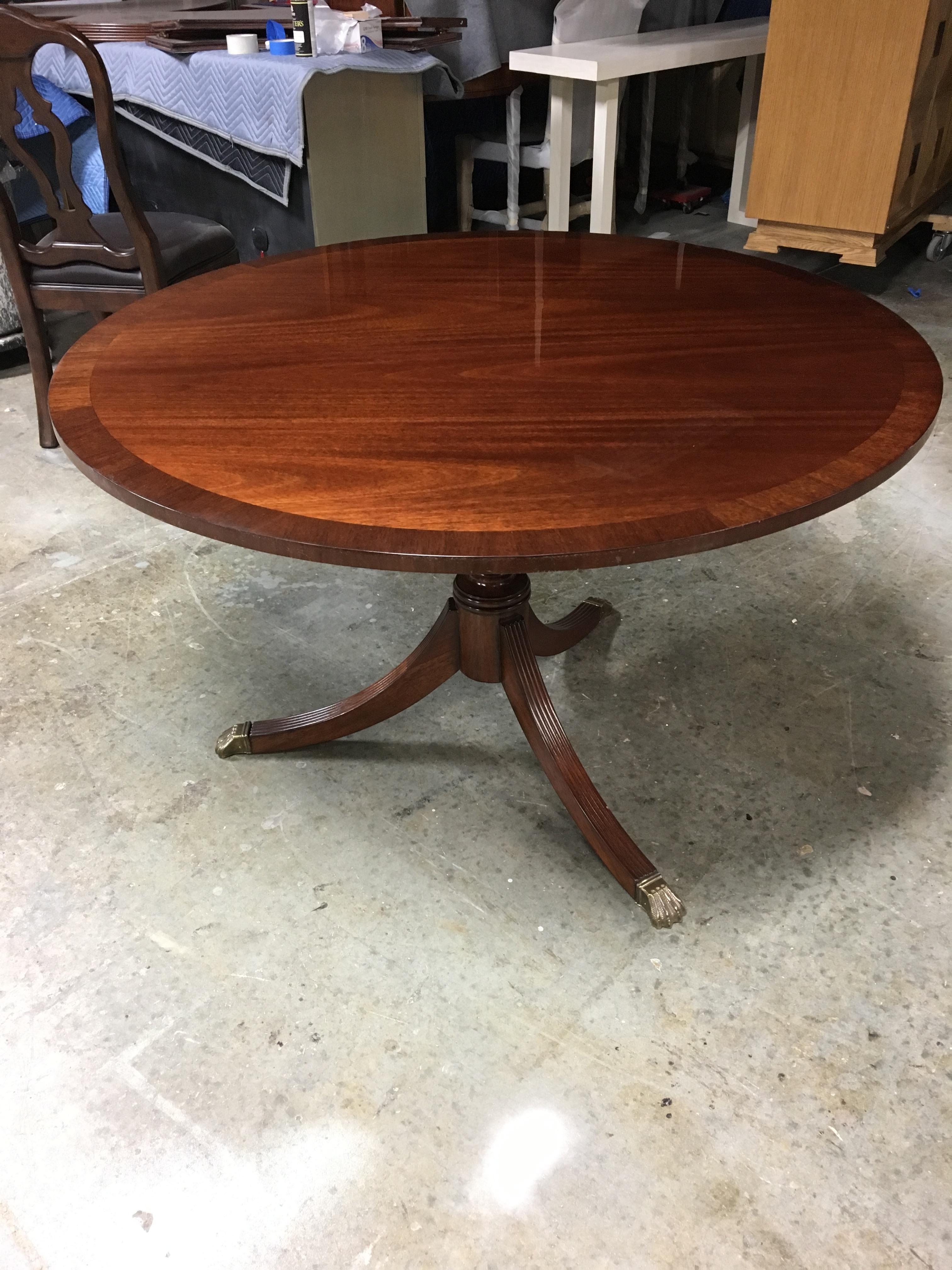 Contemporary Round Mahogany Georgian Style Accent Foyer Table by Leighton Hall