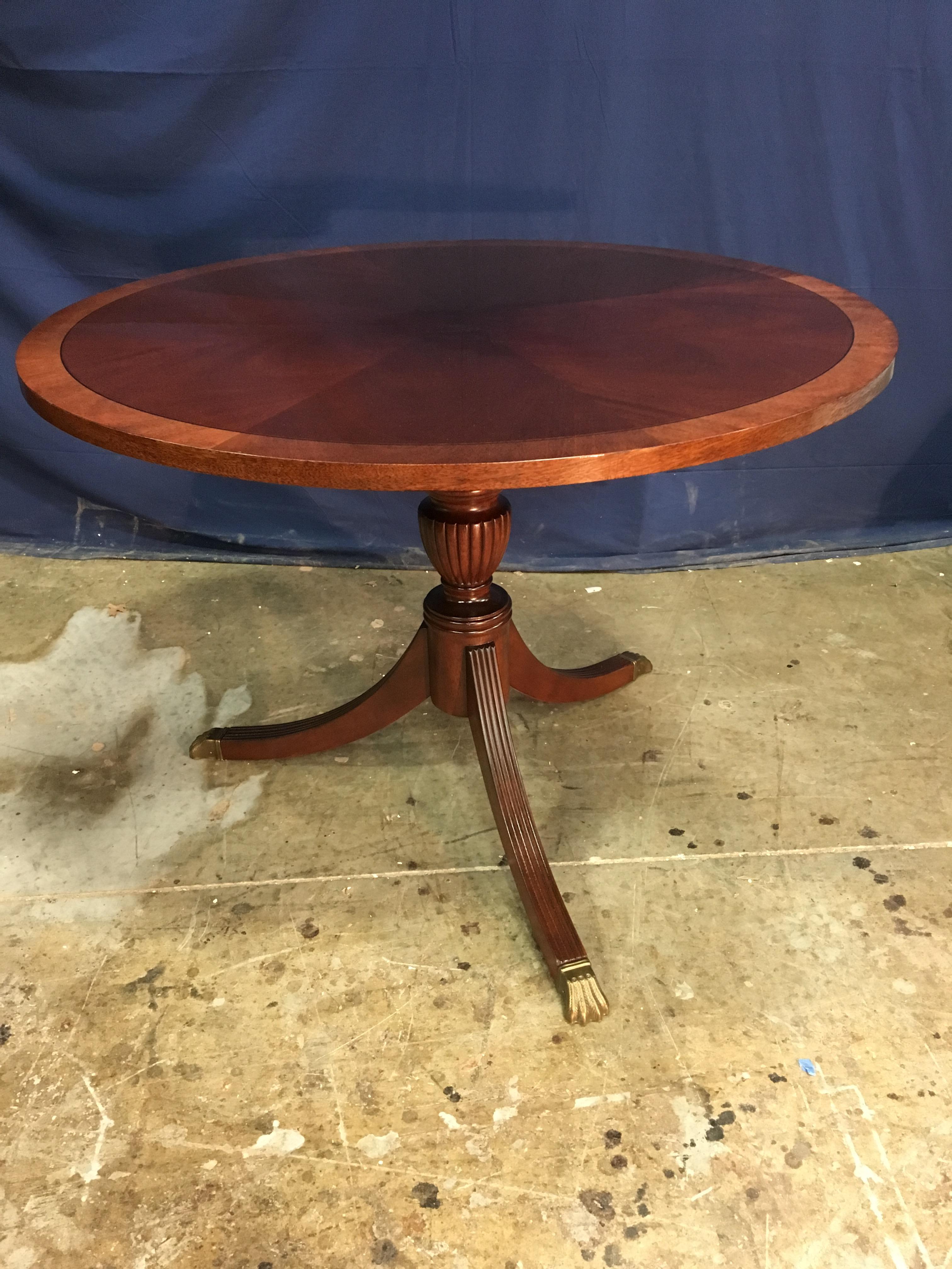 American 42 inch Round Mahogany Georgian Style Accent Foyer Table by Leighton Hall For Sale